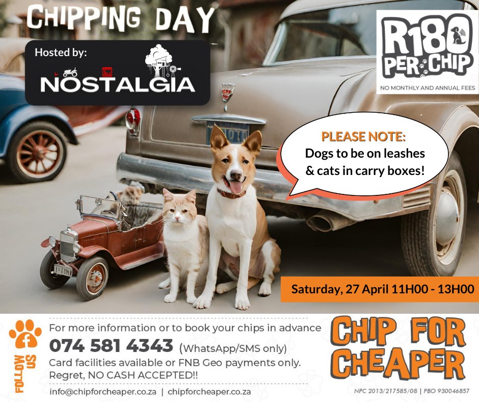 Nostalgia - 🐾 Attention all pet parents! It's Chipping Day at Nostalgia ...