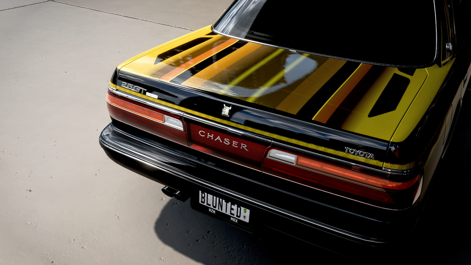 Toyota Chaser with lowrider gold flake paint job