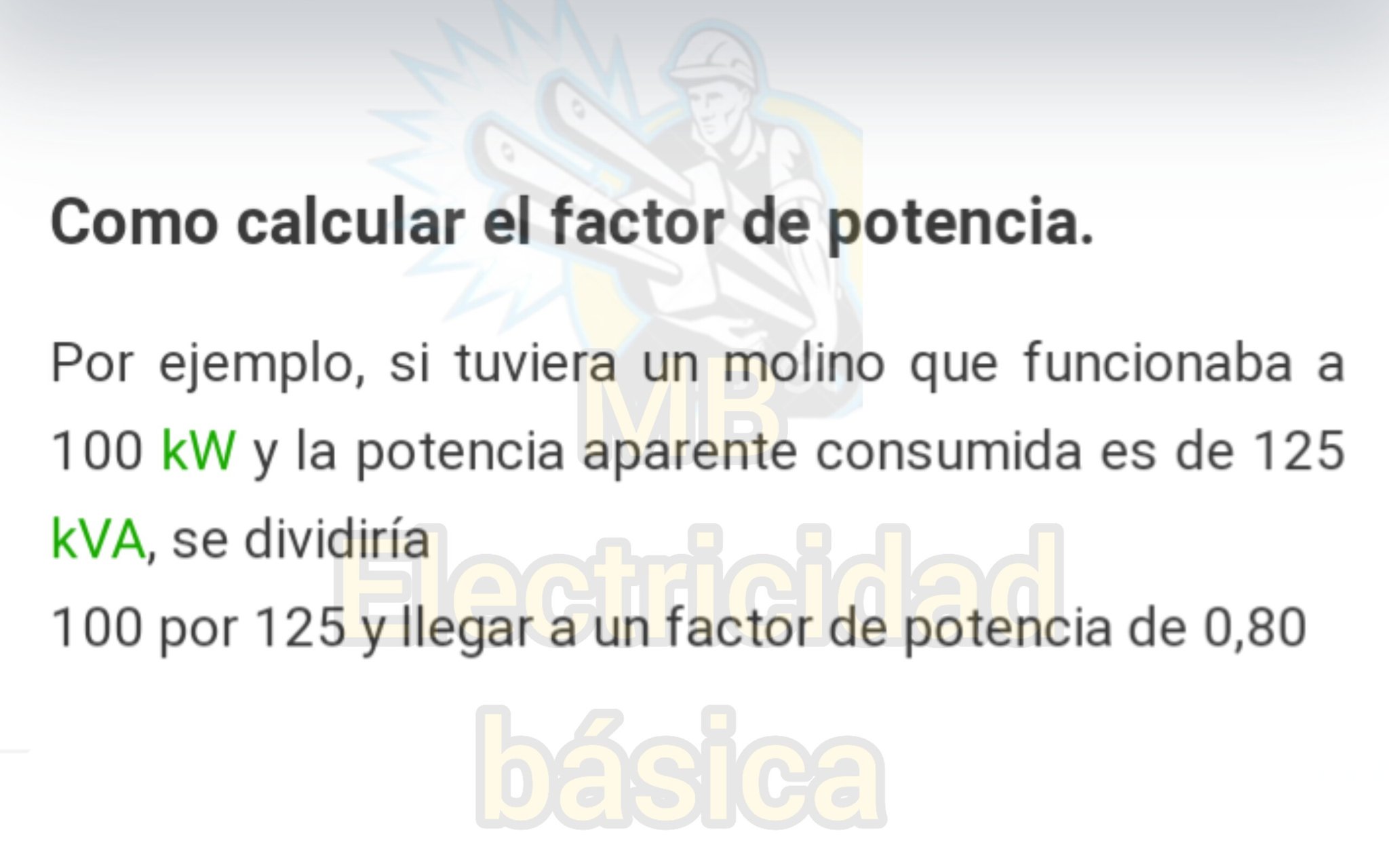 Mb - Ejemplo de cómo calcular el factor de potencia. # ...