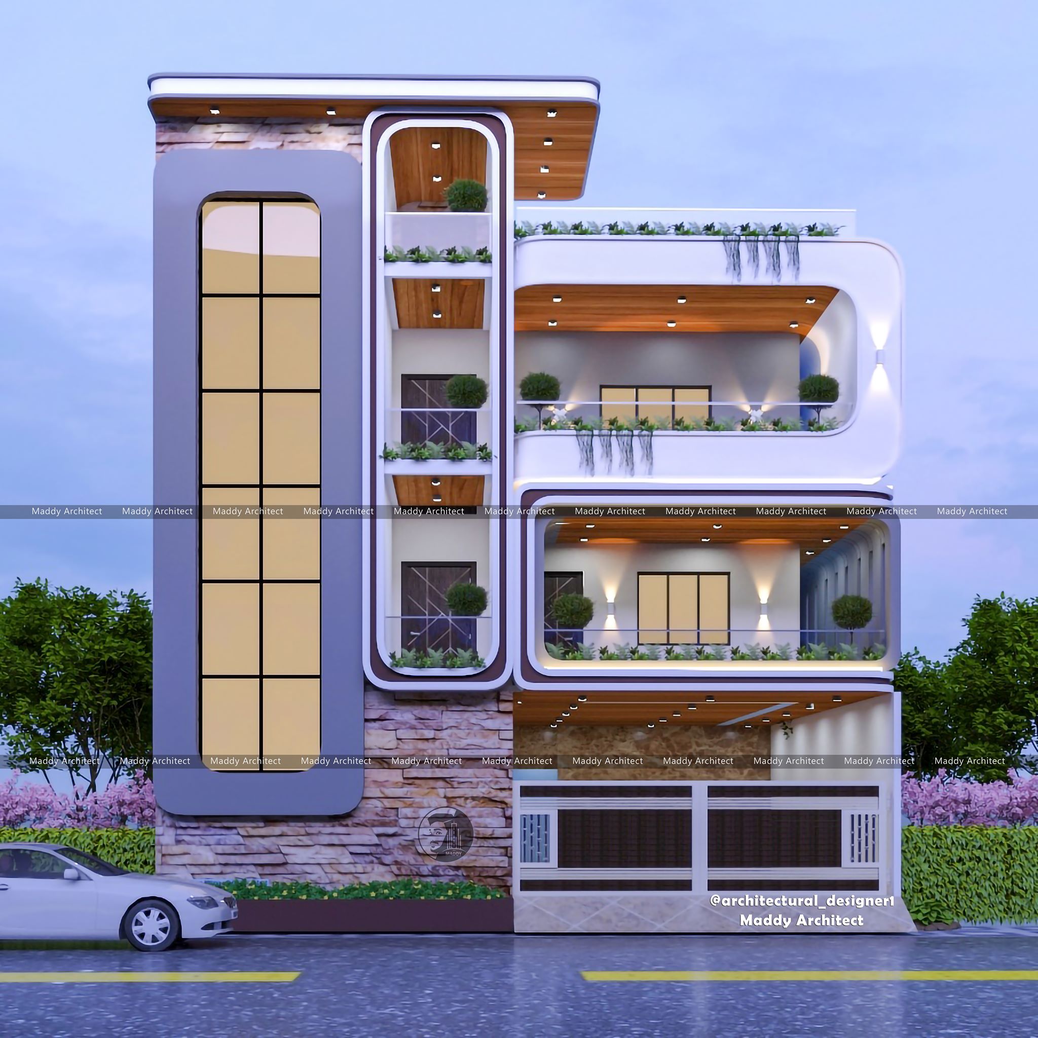 Maddy Architect - ️ G+1 House Exterior Design 😍 Maddy