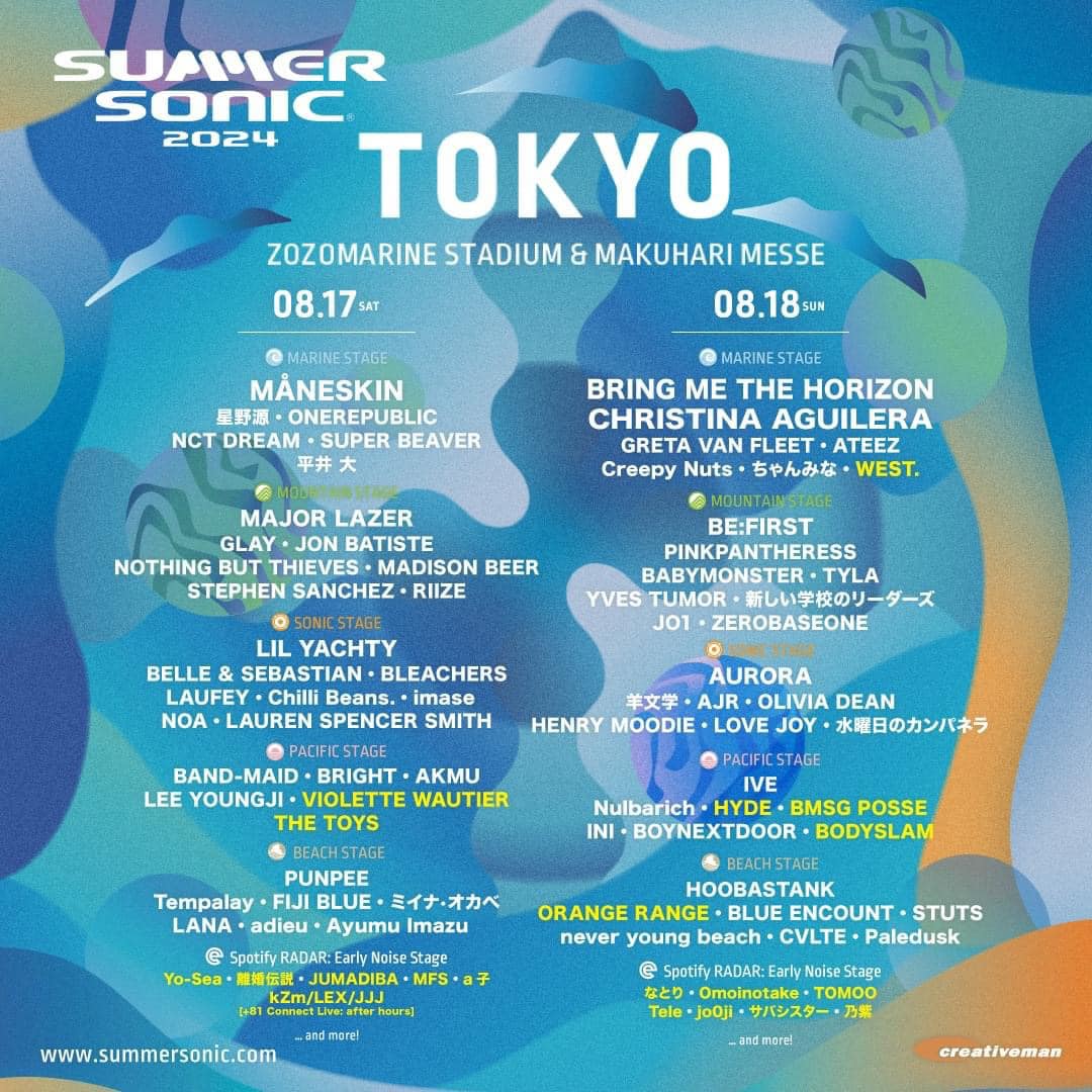 Just announced - Summer Sonic, Japan Ticket info : www.summersonic