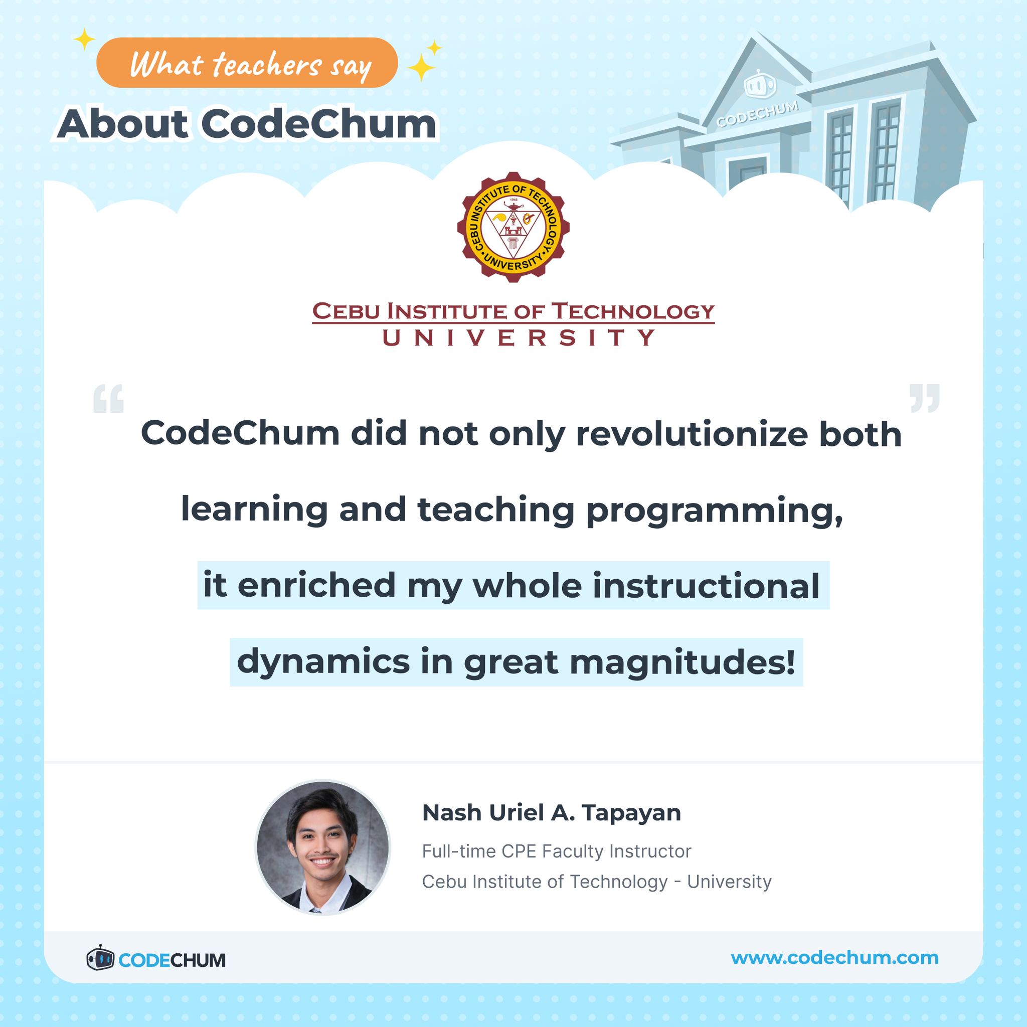CodeChum - As a former student who has transitioned to an... | Facebook