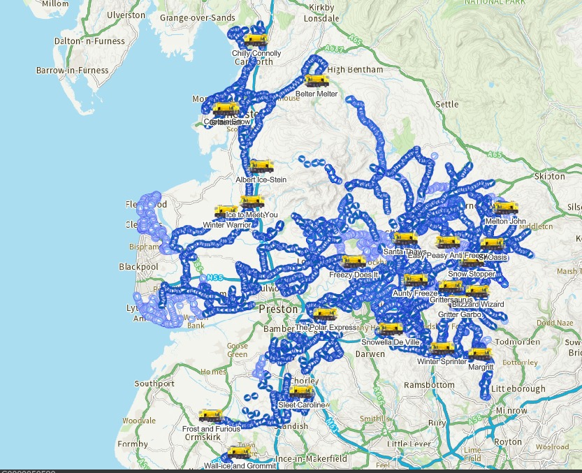 Central - LIVE Gritter map! - See where the gritters are on Lancashire ...