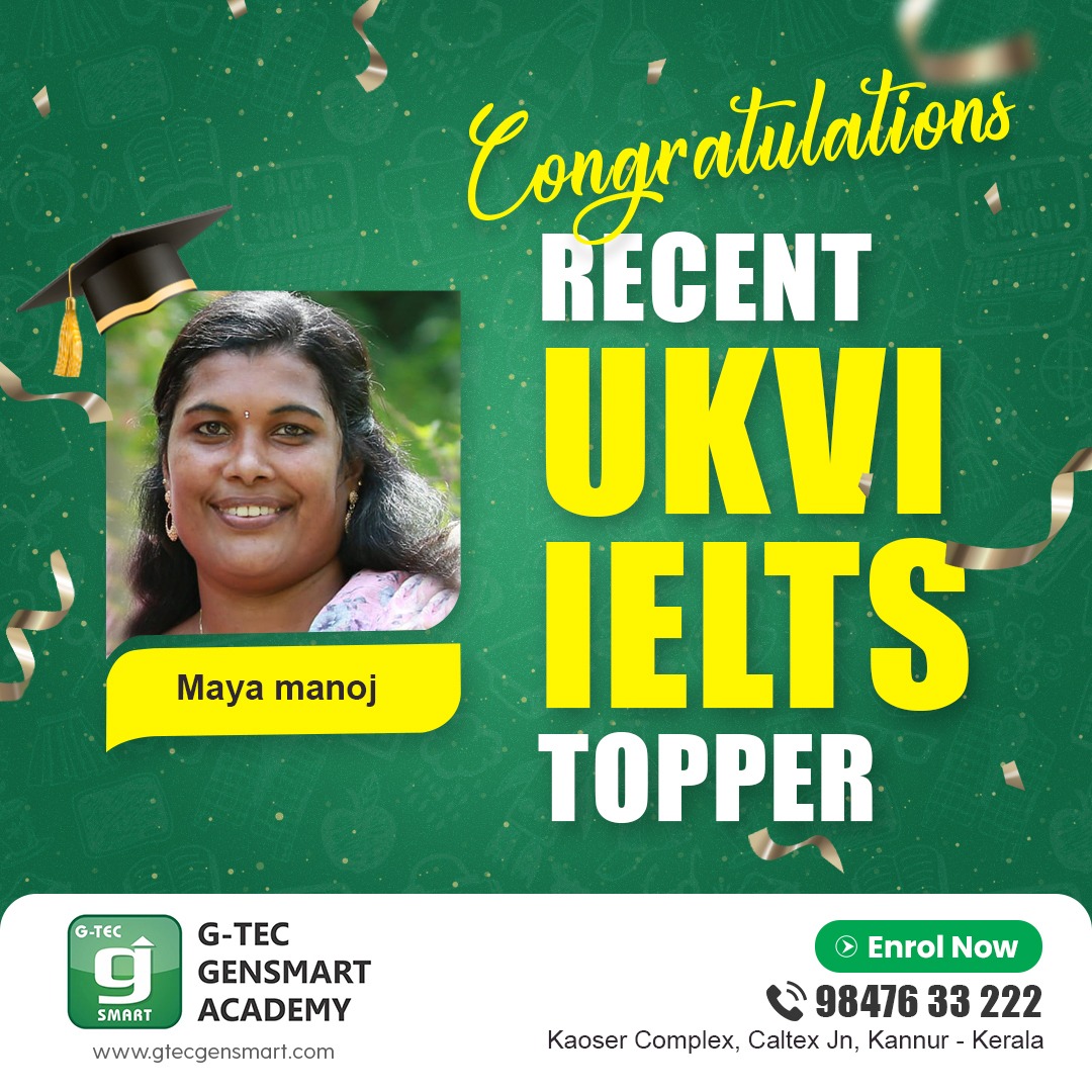 G-TEC GenSmart - Congratulations MAYA MANOJ 🎉🎉 Recent UKVI...