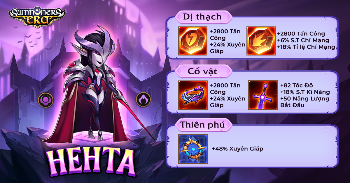 Summoners Era - 😈 HƯỚNG DẪN LÊN ĐỒ: HEHTA 😈 Thánh nữ đâm...