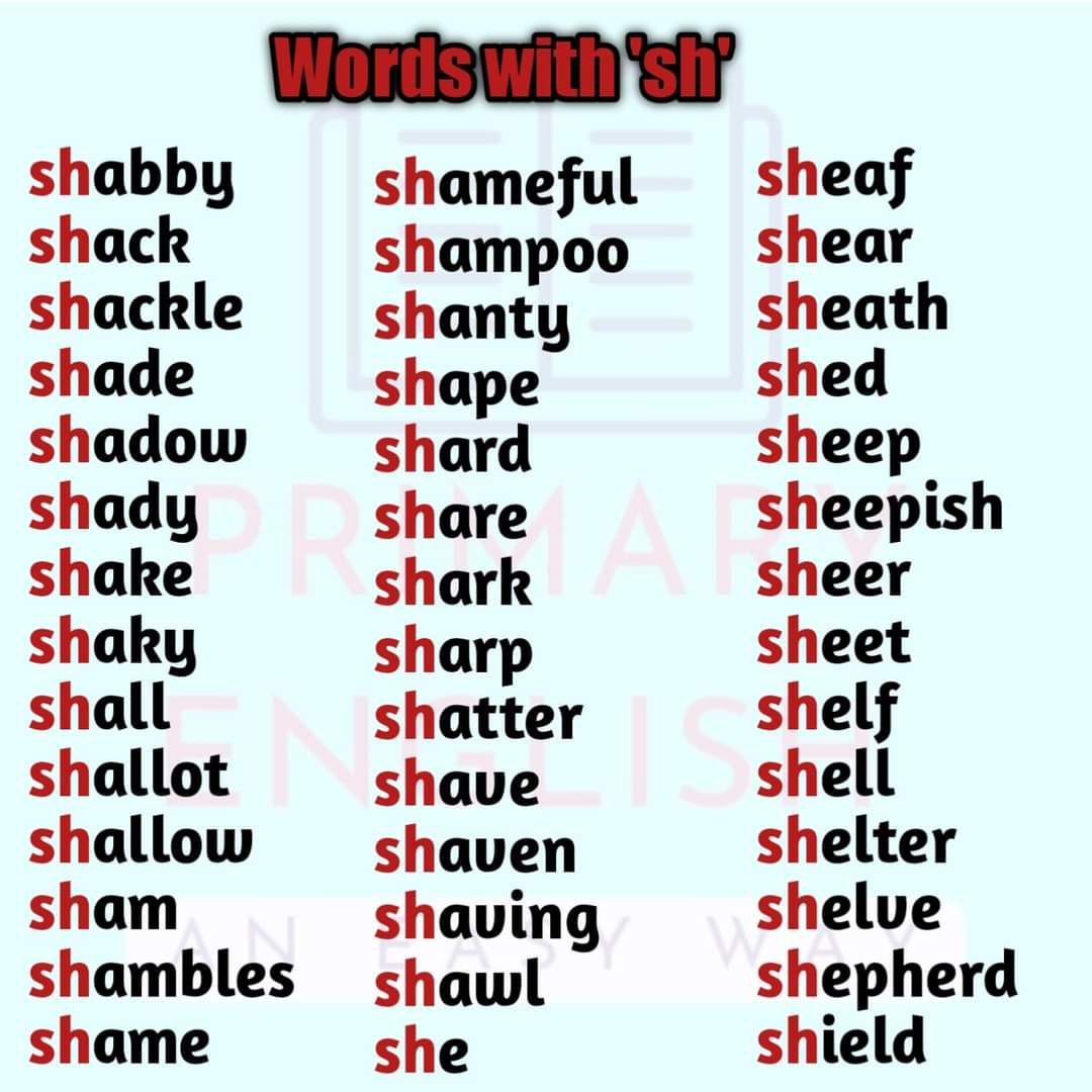 Primary - Words with 'sh' !!!!! | Facebook