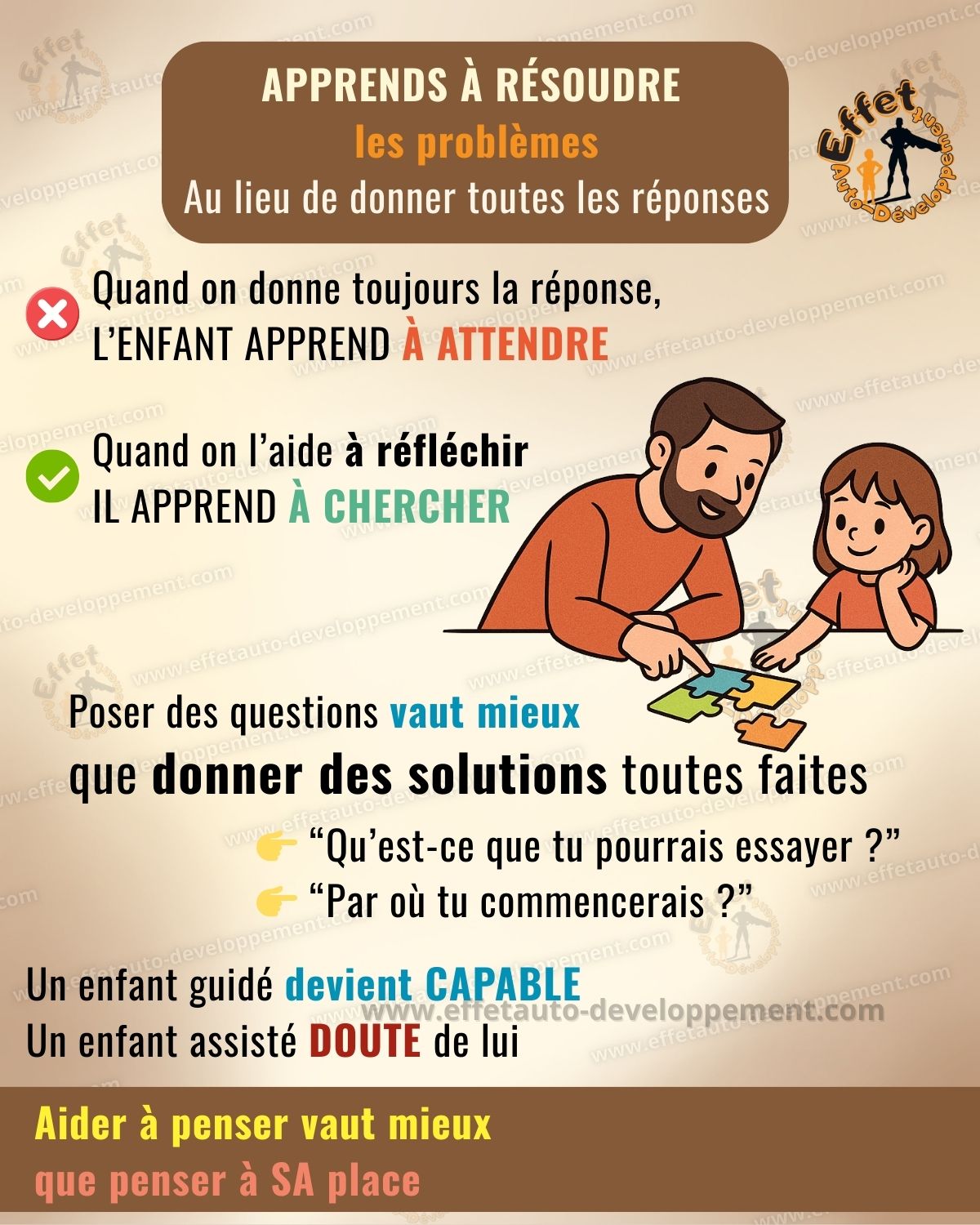 Effet - Apprends à résoudre les problèmes au lieu de donner toutes les ...