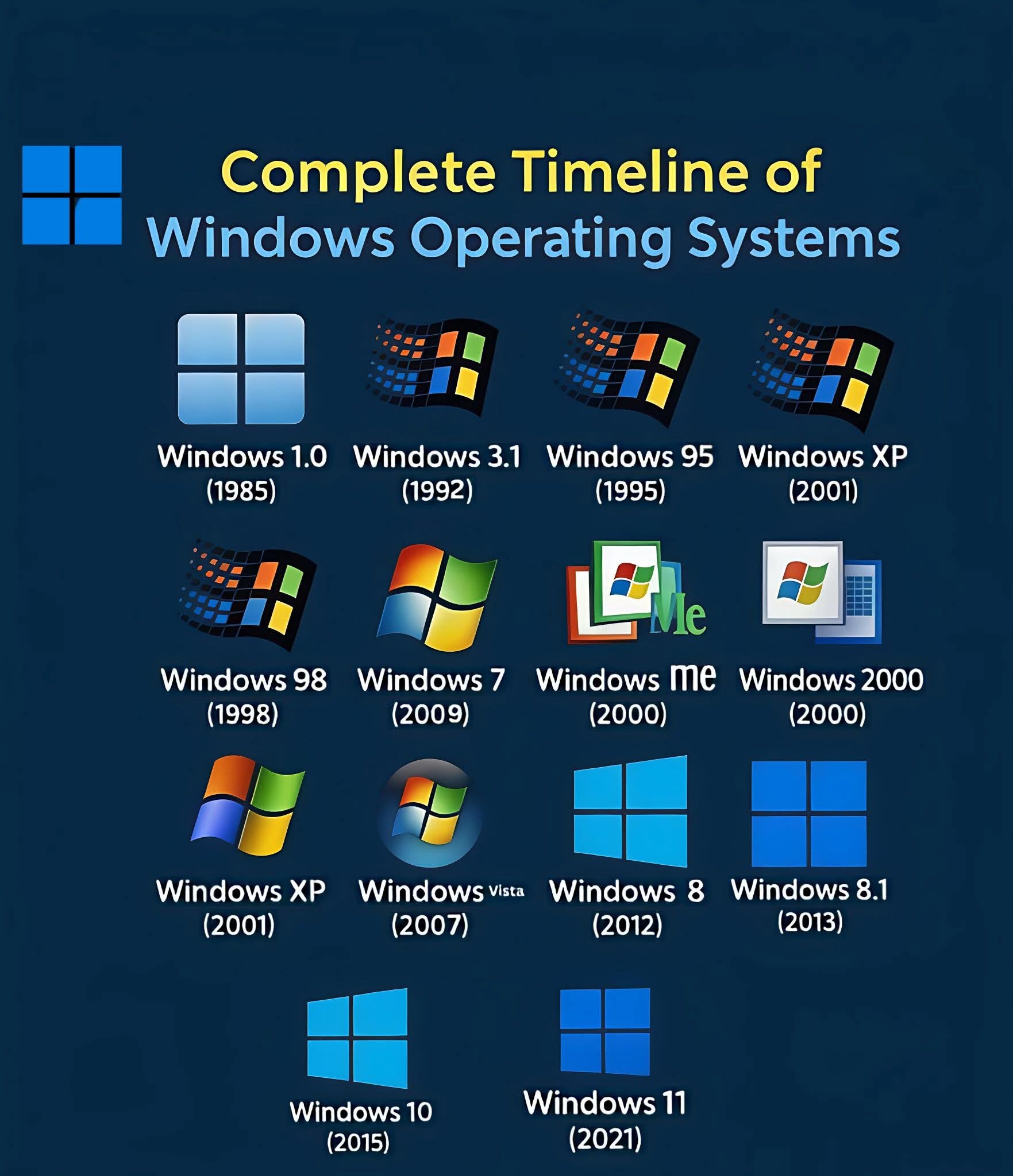 WorksheetSeva - Complete Timeline of Windows Operating Systems 🪟 | From ...