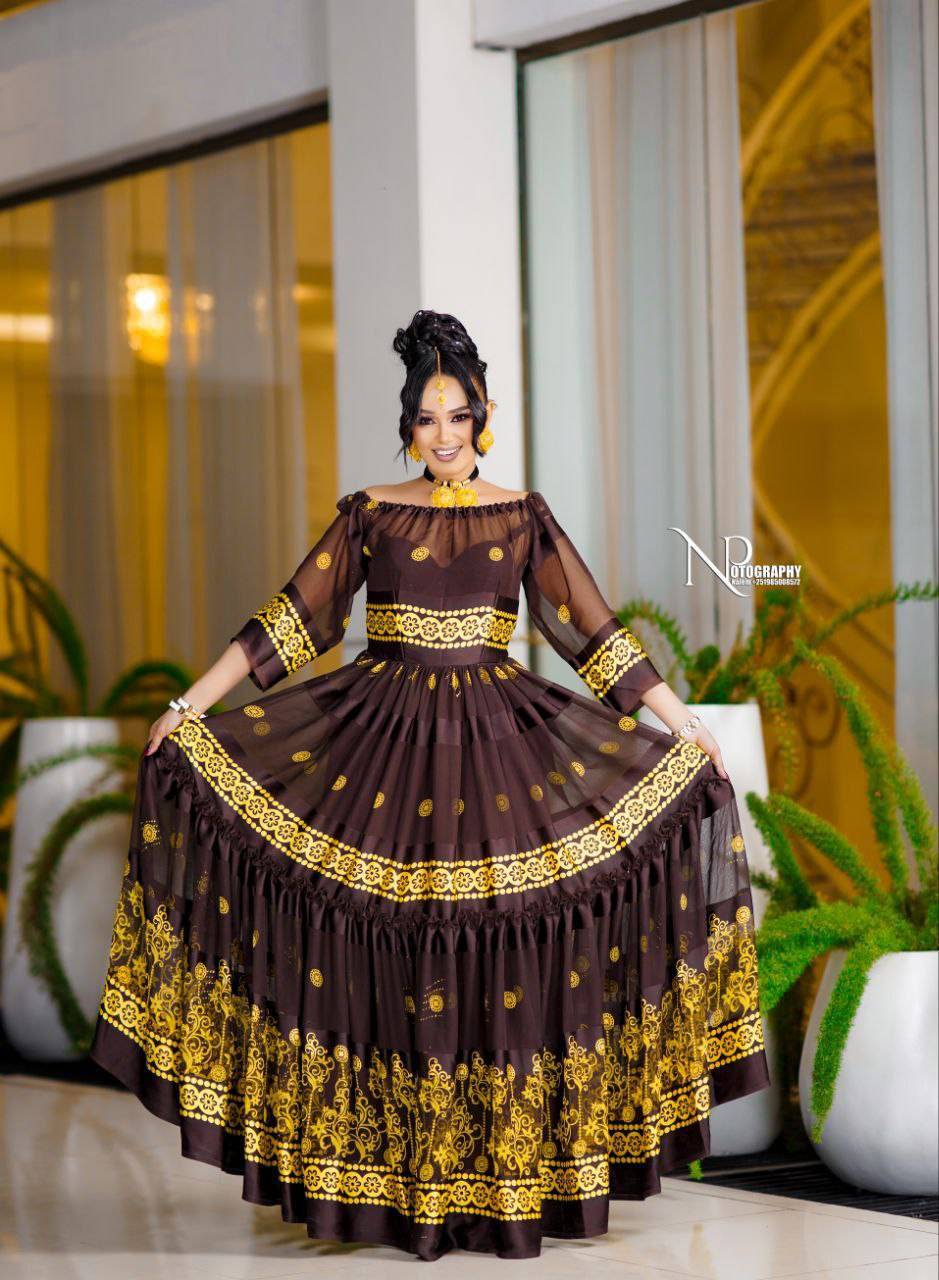 black and gold habesha dress colourway-ellaoffshoulder