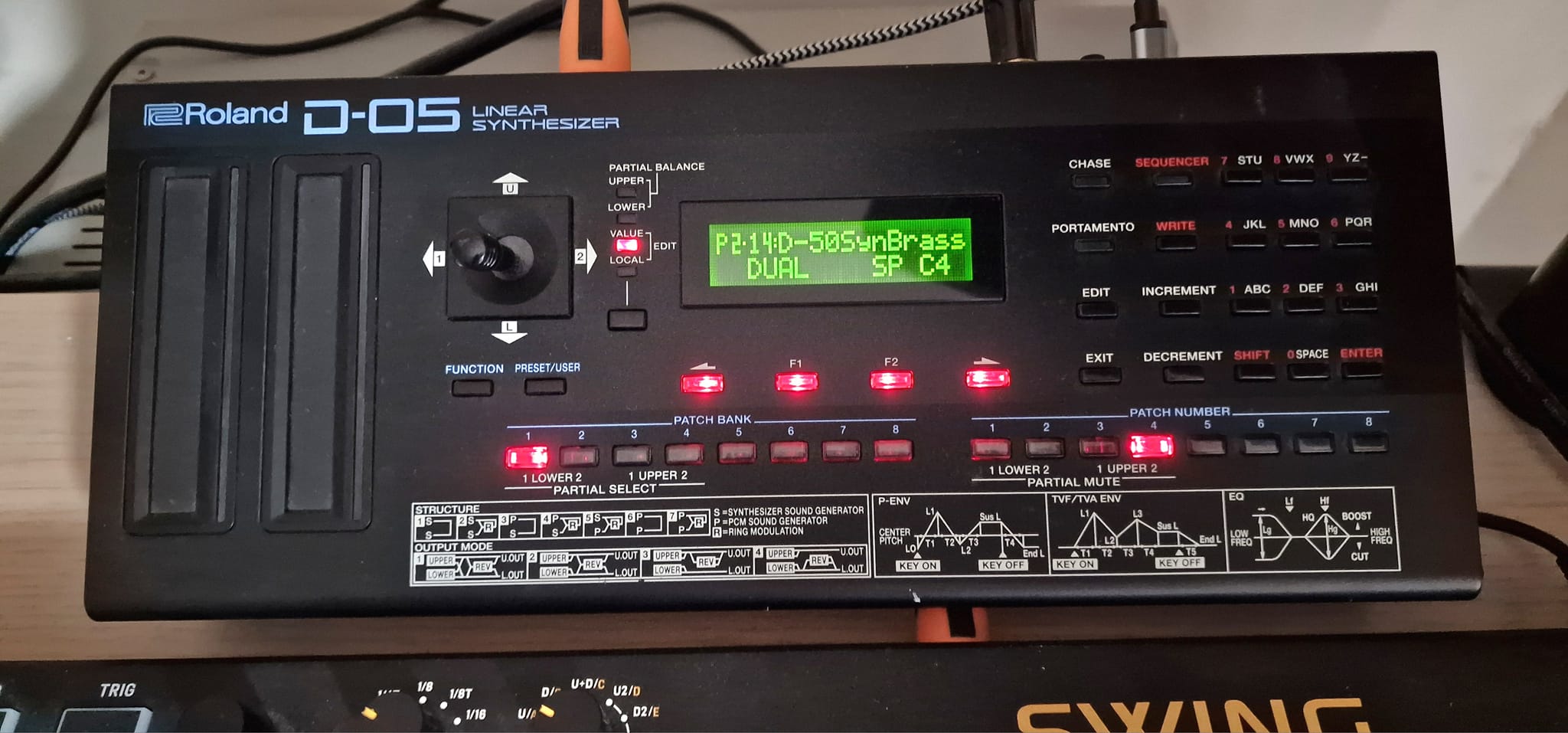 Vintage Roland Dimension D in home studio setup