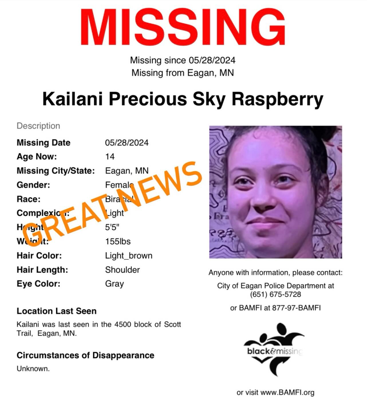 GREAT NEWS! According to family,... - Black and Missing, Inc. | Facebook