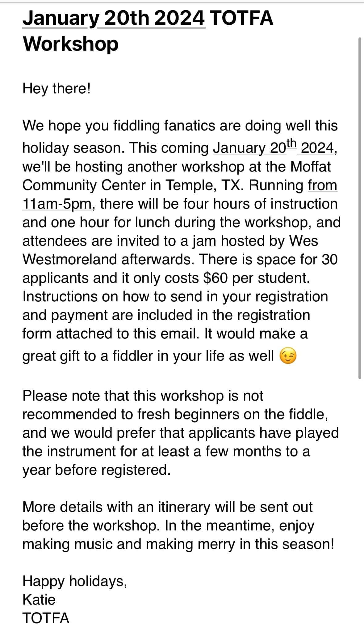 Here is information... - Texas Old Time Fiddlers Association | Facebook