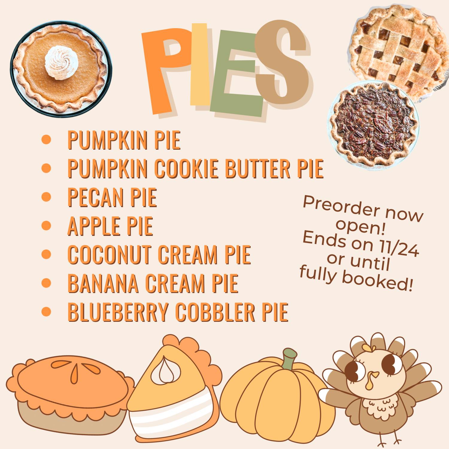 PoppyCakes - Thanksgiving Day Pie Preorders Are... | Facebook