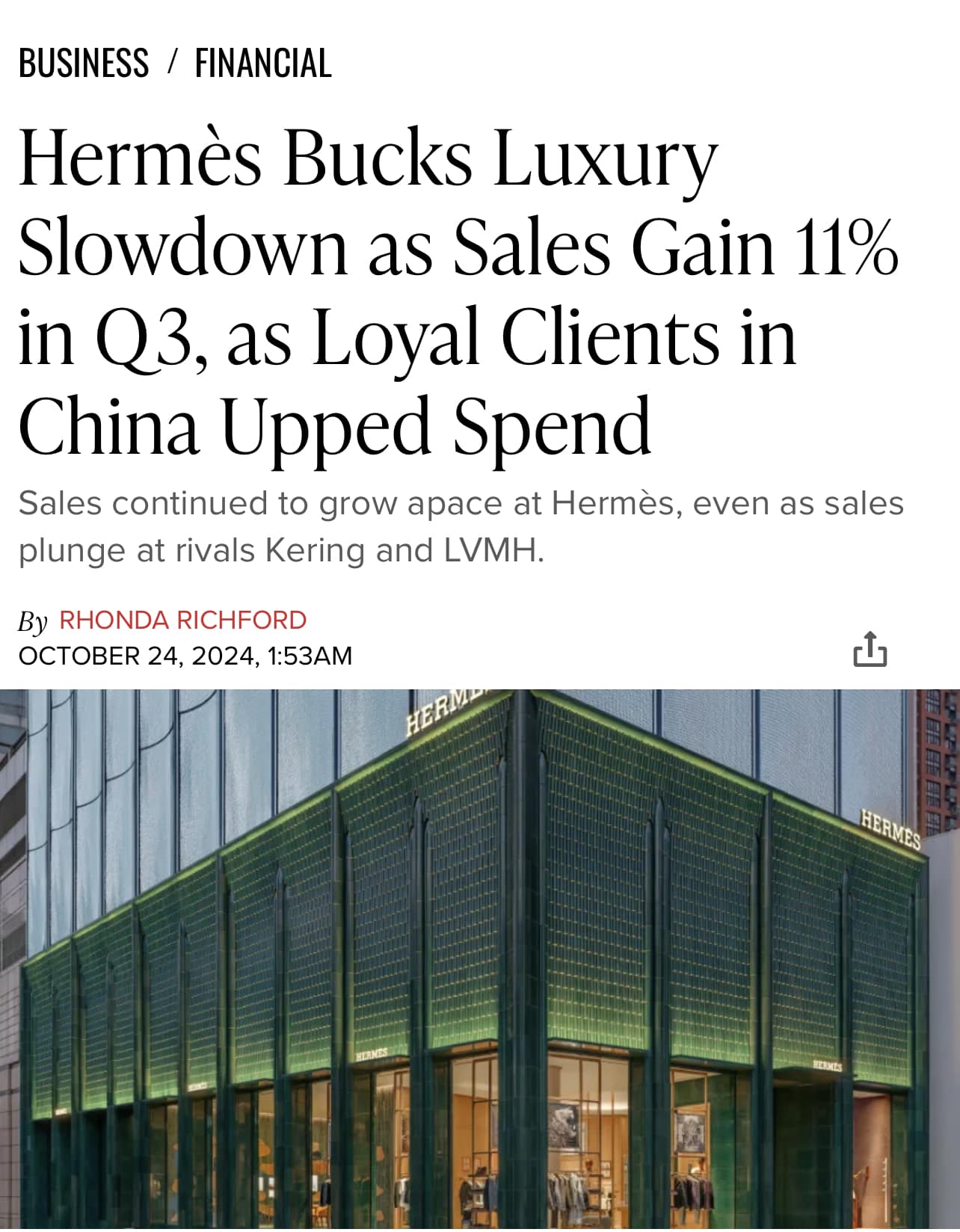 Hermès just delivered the strongest year in its history. ? The 
