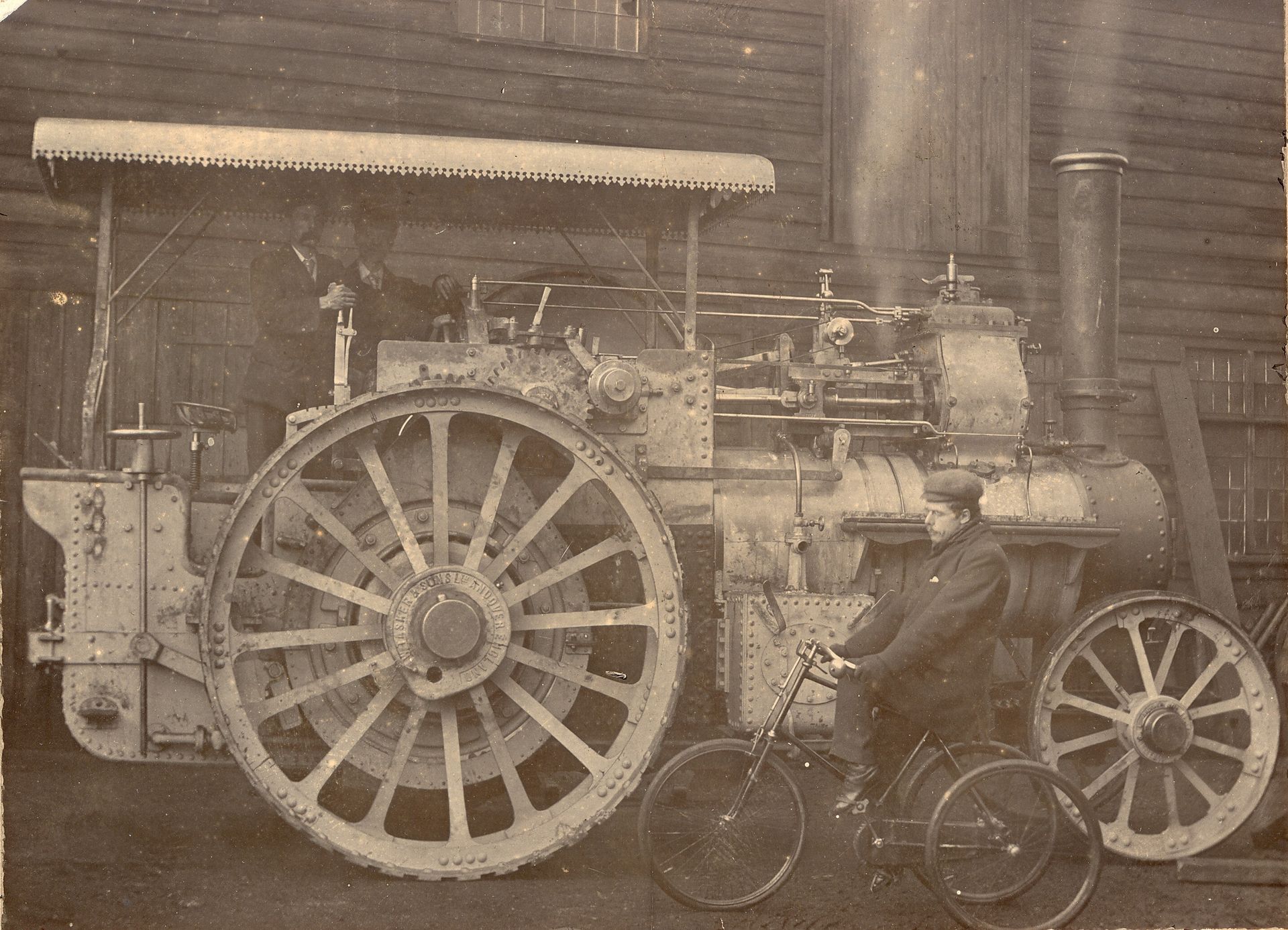 Three men, a #Tasker steam... - Transport In Old Photographs