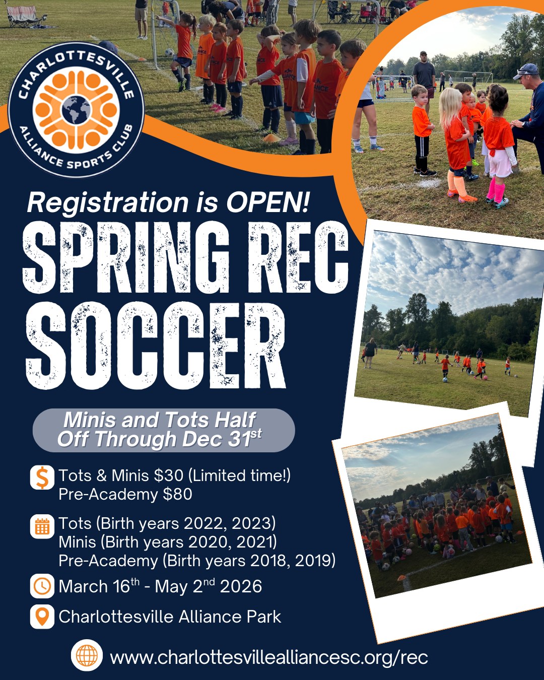 Charlottesville - Spring Rec Soccer is officially open and we can’t ...
