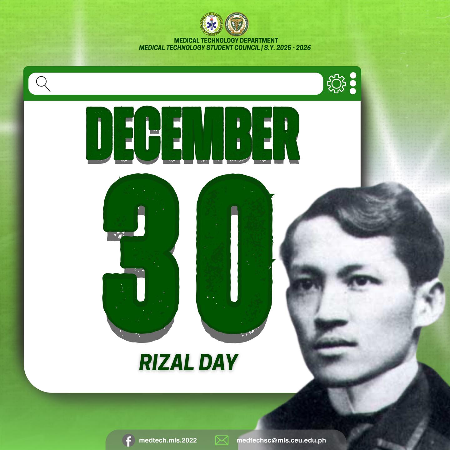 Medical - 𝐑𝐈𝐙𝐀𝐋 𝐃𝐀𝐘 This 𝐃𝐞𝐜𝐞𝐦𝐛𝐞𝐫 𝟑𝟎, we honor 𝐃𝐫. 𝐉𝐨𝐬é 𝐑𝐢𝐳𝐚𝐥, our ...