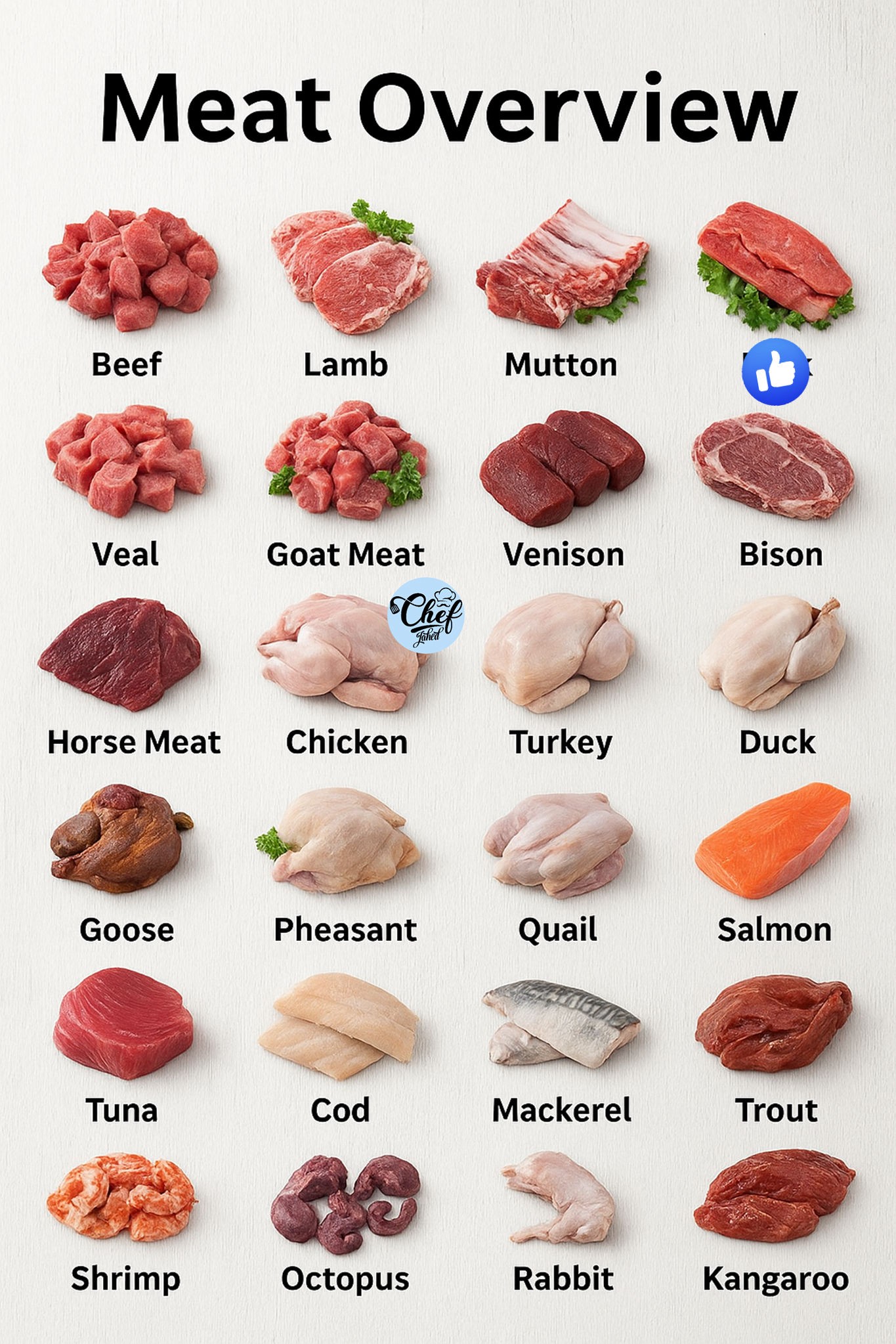Chef - Meat Overview Beef, Lamb, Mutton,Turkey, Duck, Goose, Pheasant ...