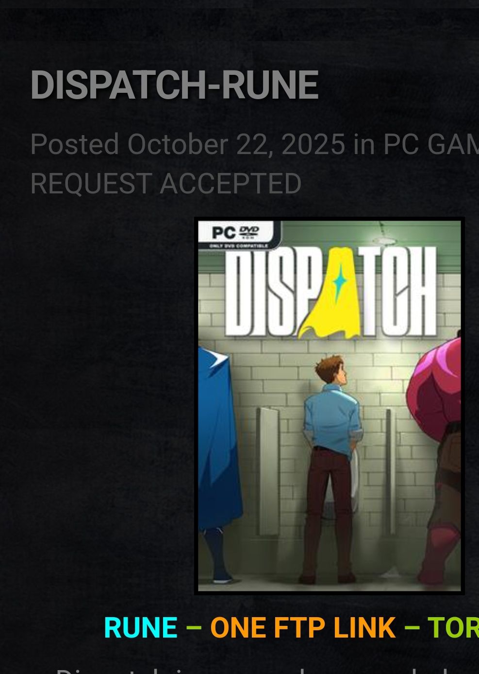 Mythic Summoner - 🔴 بشكل مفاجئ صدرت لعبة Dispatch من مطوري... | Facebook