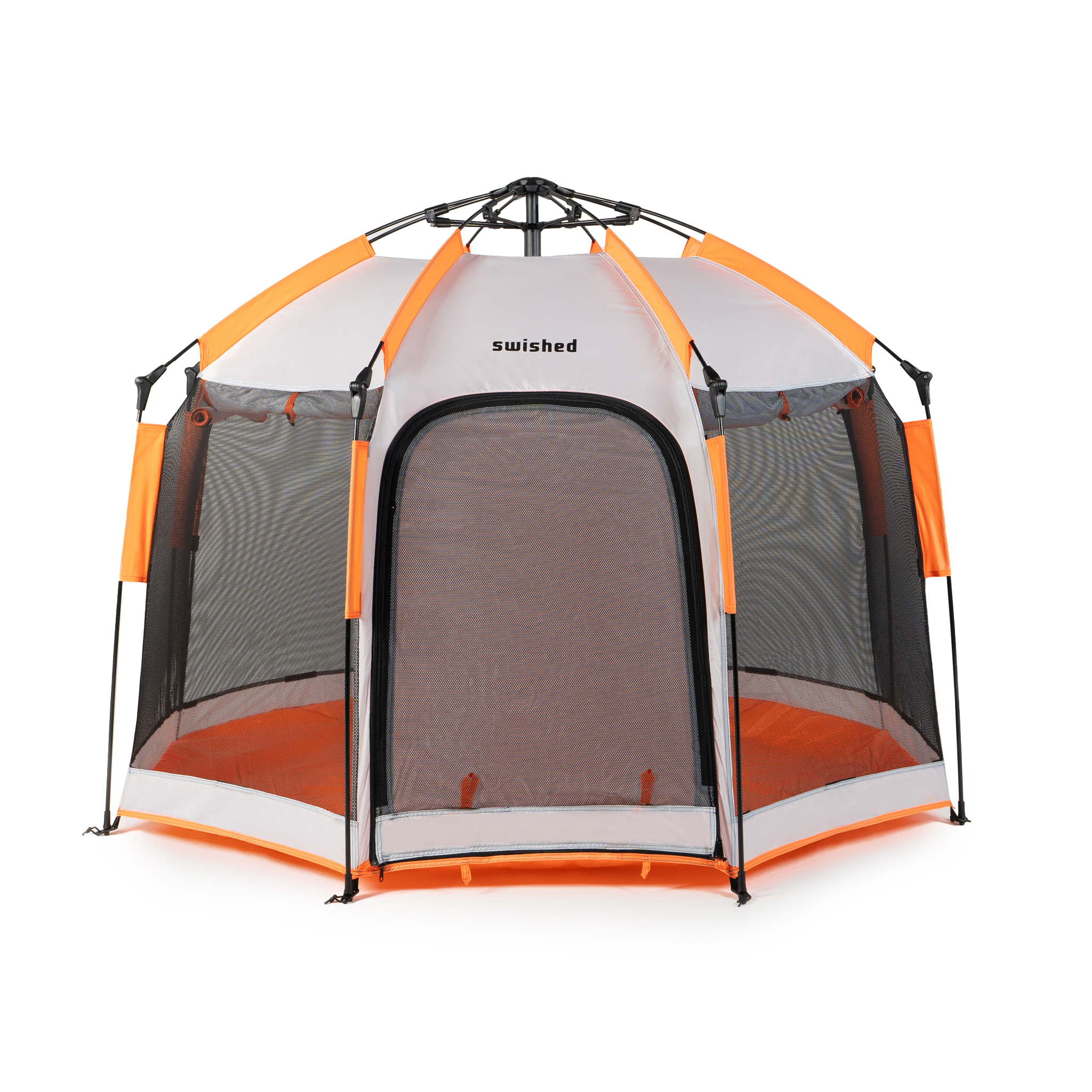 lumaland zelt aufbau Pop Up Camping Telt | 2-3 personer kuppeltelt 215 x 195 x 120 cm | 4 årstider igutelt | Udendørs trekking og festival kastetelt Unforgettable Camping in Kentucky Größe auswählen_4 x 6 m Select Color:Grey with Black Cover