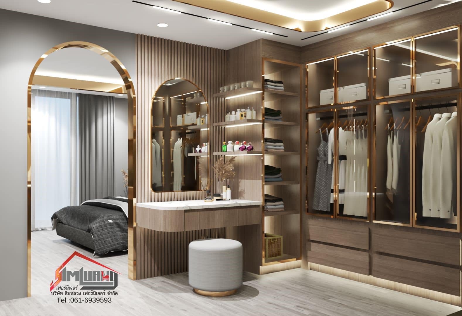 ห้องแต่งตัว Walk-in Closet... - บิ้วอินขอนแก่น สิมหลวงเฟอร์นิเจอร์ รับ ...
