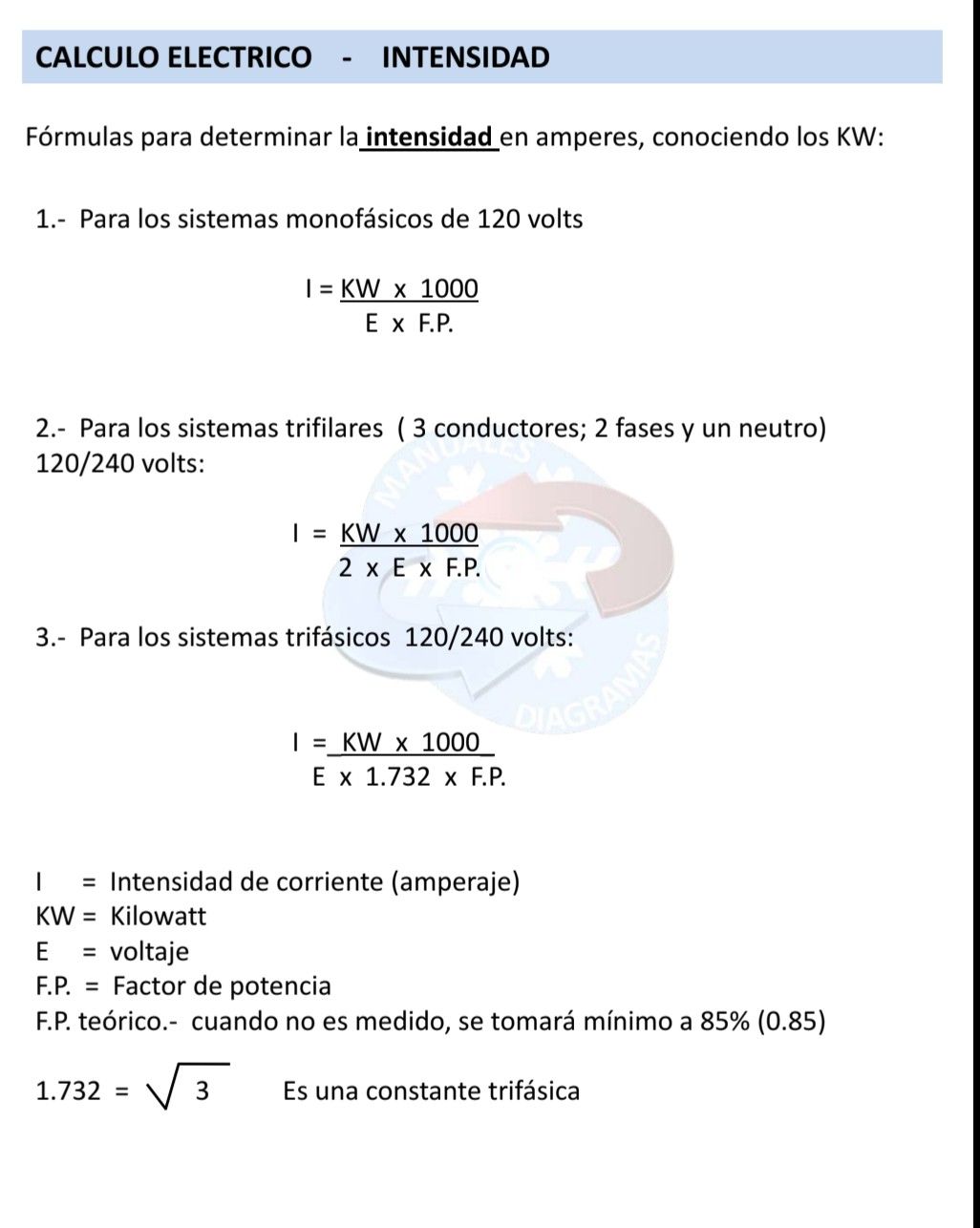 Fórmulas para calcular la... - Mb electricidad básica | Facebook
