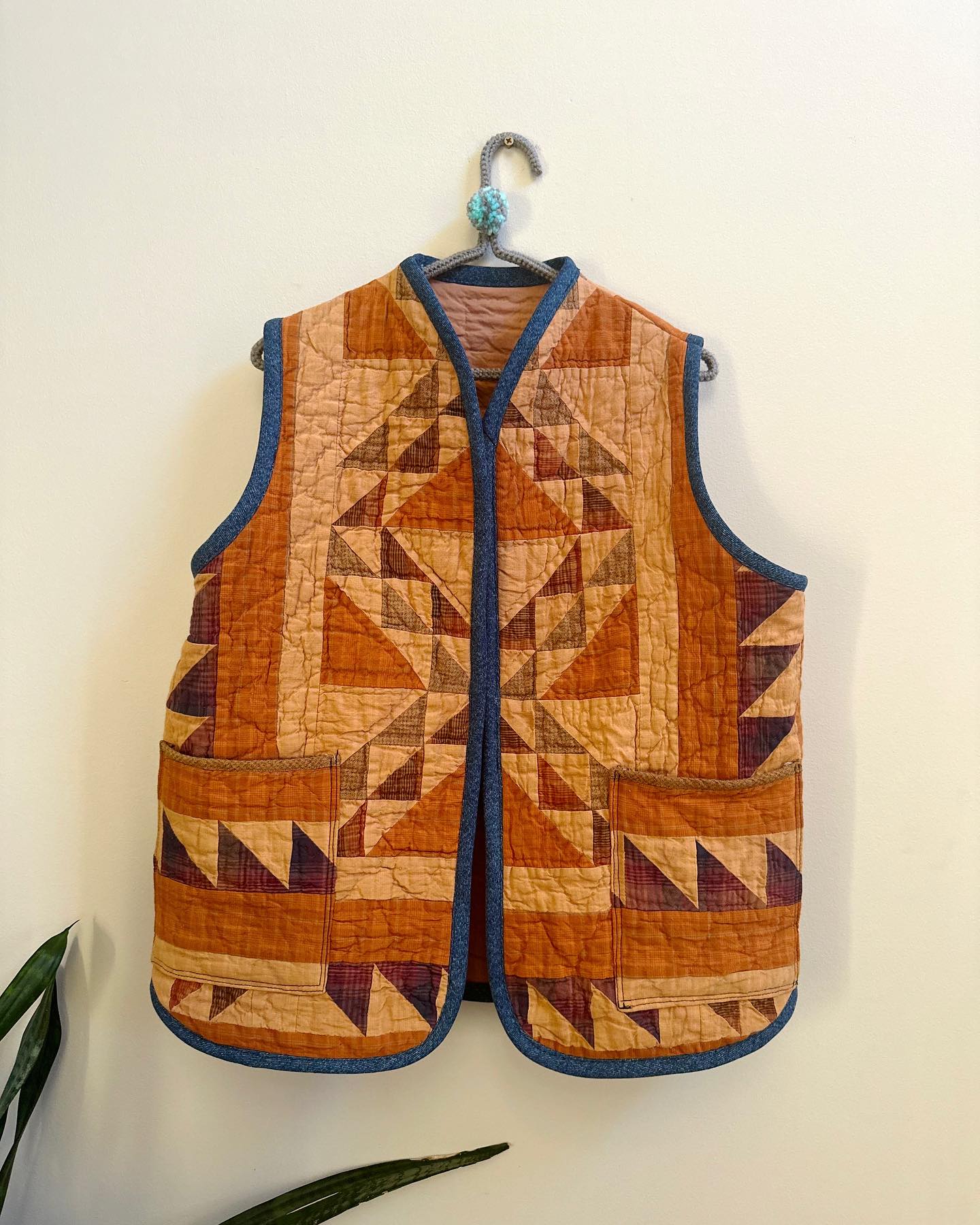 Up-cycled quilt top vest from thrift store