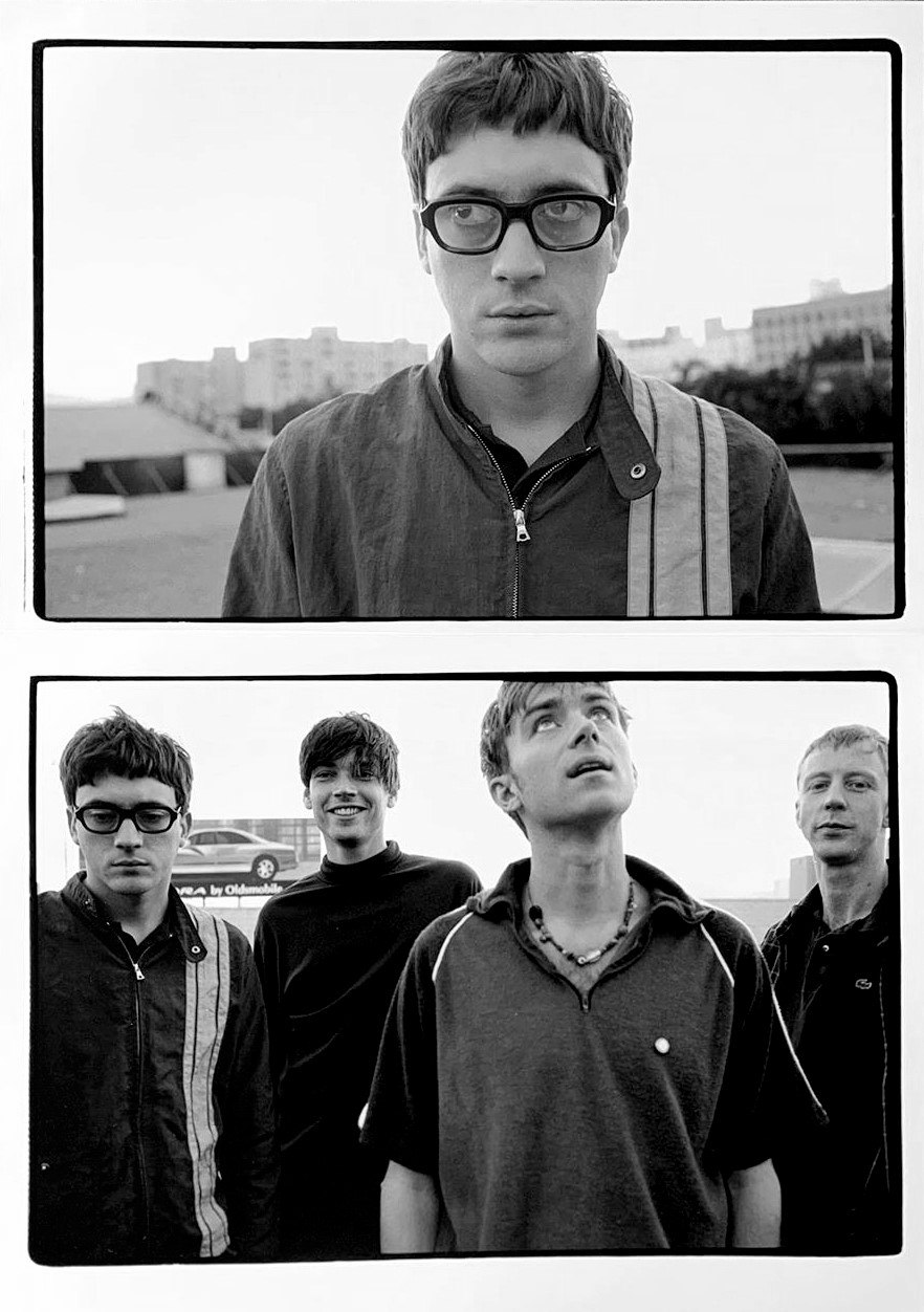 blur photographed by Lawrence Watson for Rockin' On Magazine, 1995.