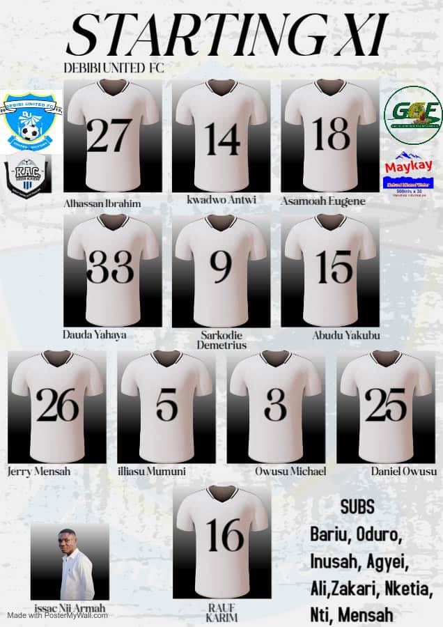 🤍🩵🧡 Team News & Line up... - Debibi United Football Club | Facebook
