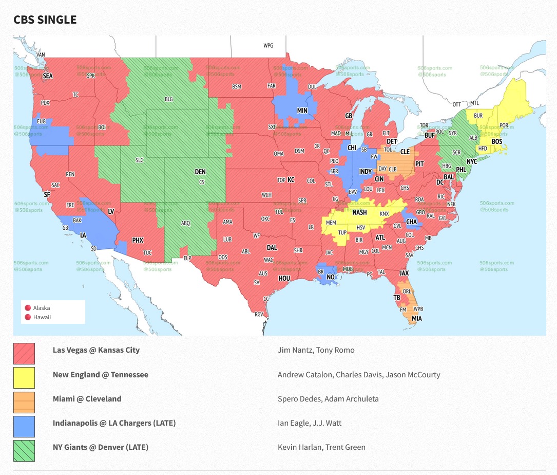 Raider - TV map for week 7 #Raiders vs Chiefs Alright alright alright ...