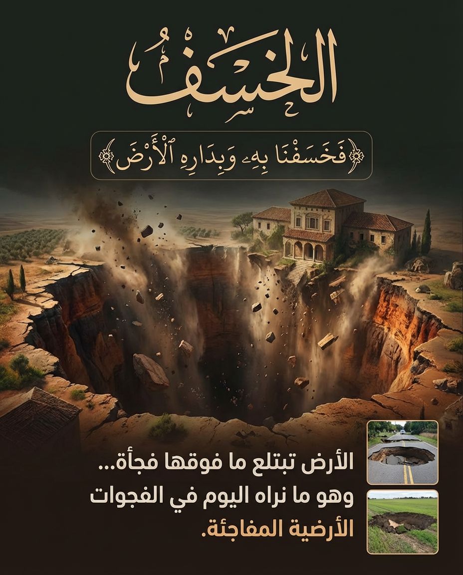 معلومتك-Malomatk - 🌍 الخَسْف… حين تفتح الأرض فمها قال تعالى ...
