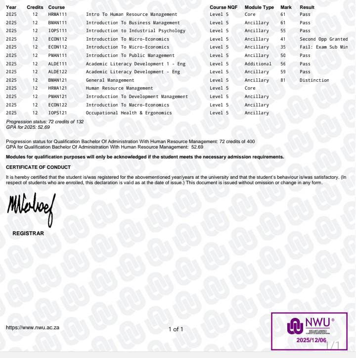 NWU- North West University 2025 Updates | are my results that bad I ...