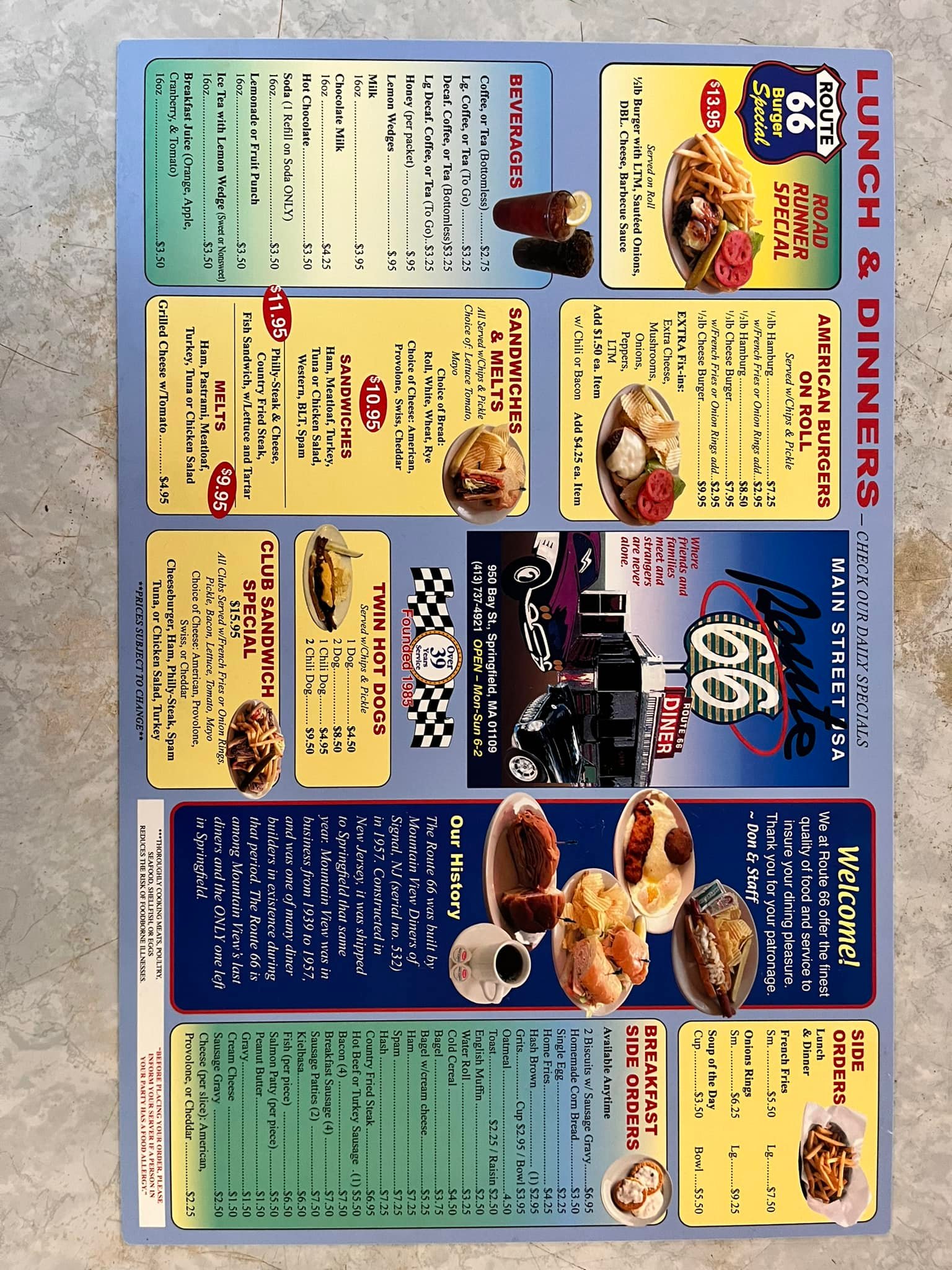 Route 66 Diner home | Springfield MA