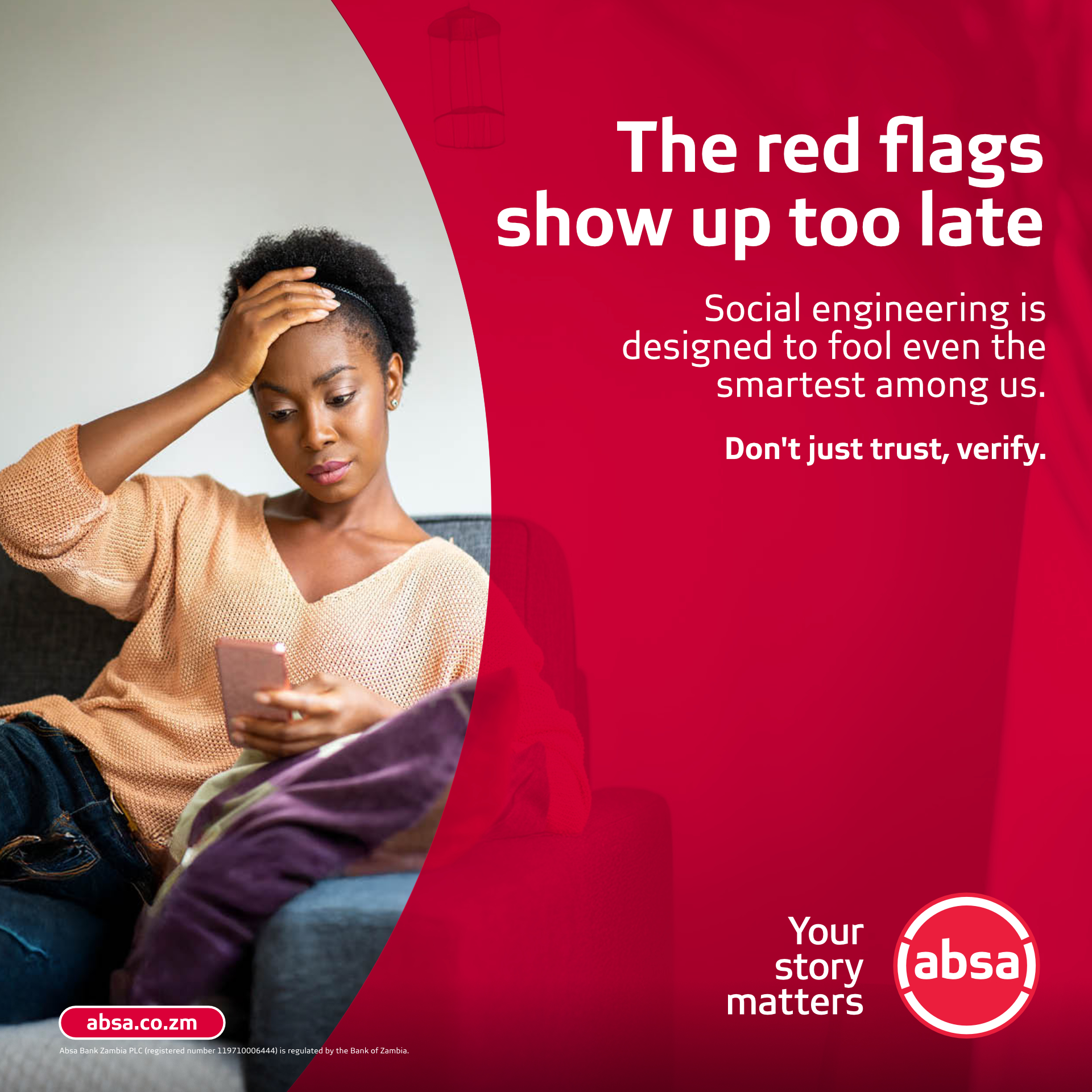 By the time you notice something’s off,... - Absa Bank Zambia | Facebook