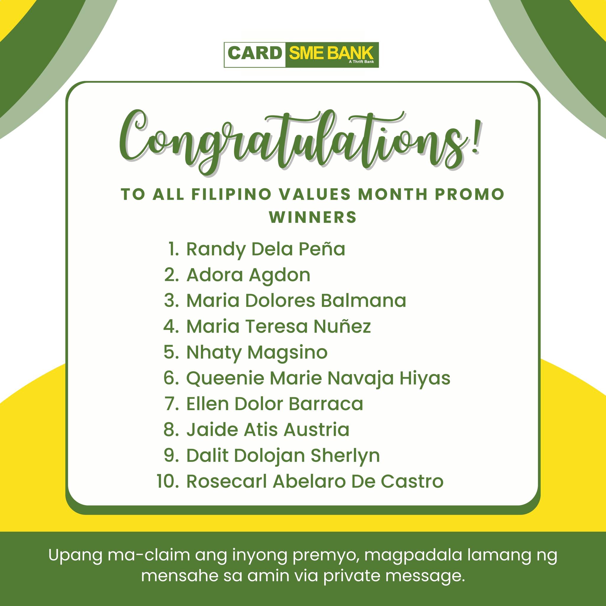 CARD - 𝗖𝗢𝗡𝗚𝗥𝗔𝗧𝗨𝗟𝗔𝗧𝗜𝗢𝗡𝗦!!! Narito na ang mga nanalo sa ating Filipino ...