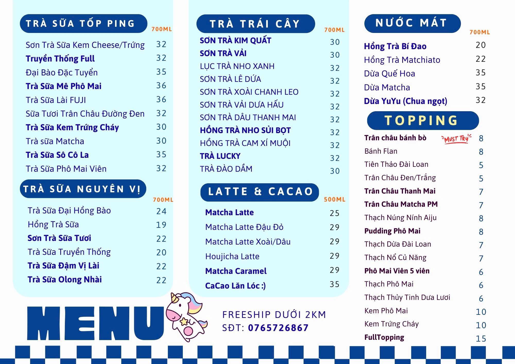 THANH TRÀ cập nhật Menu mới ạ... - Trà Sữa Thanh Trà Tây Ninh | Facebook