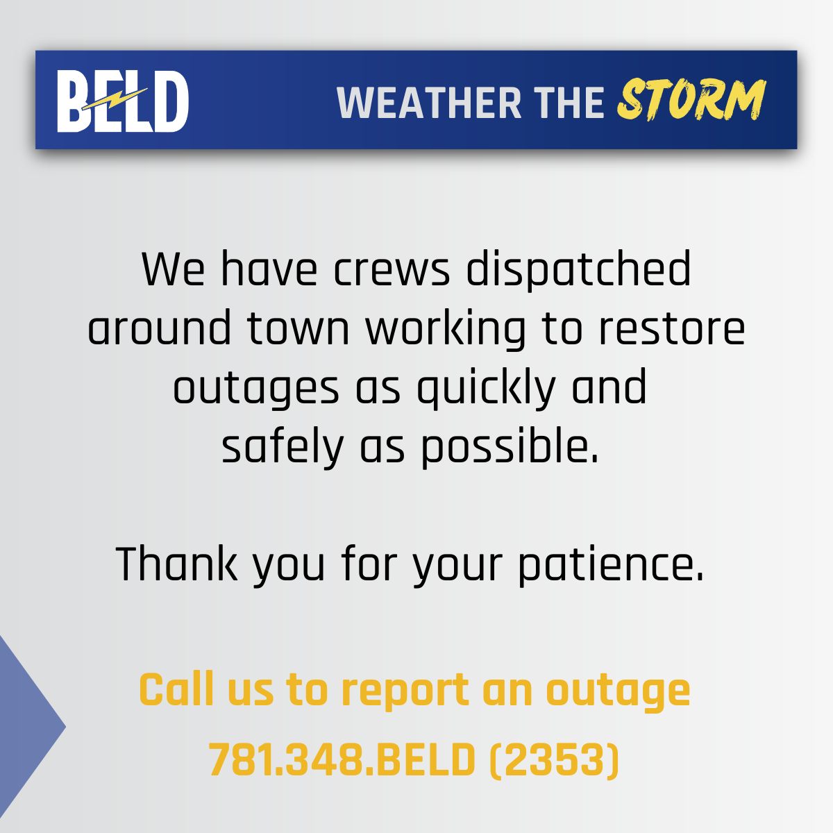 BELD crews are... - Braintree Electric Light Department | Facebook