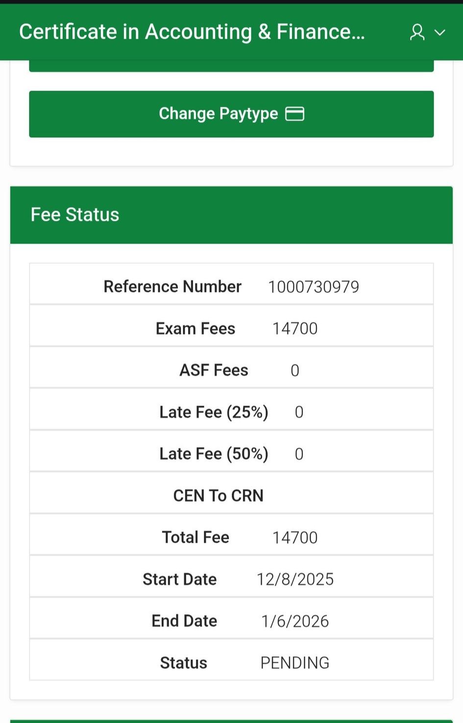 CA Star | I paid my exam challan on 05 January 2025 at 1 pm and still ...