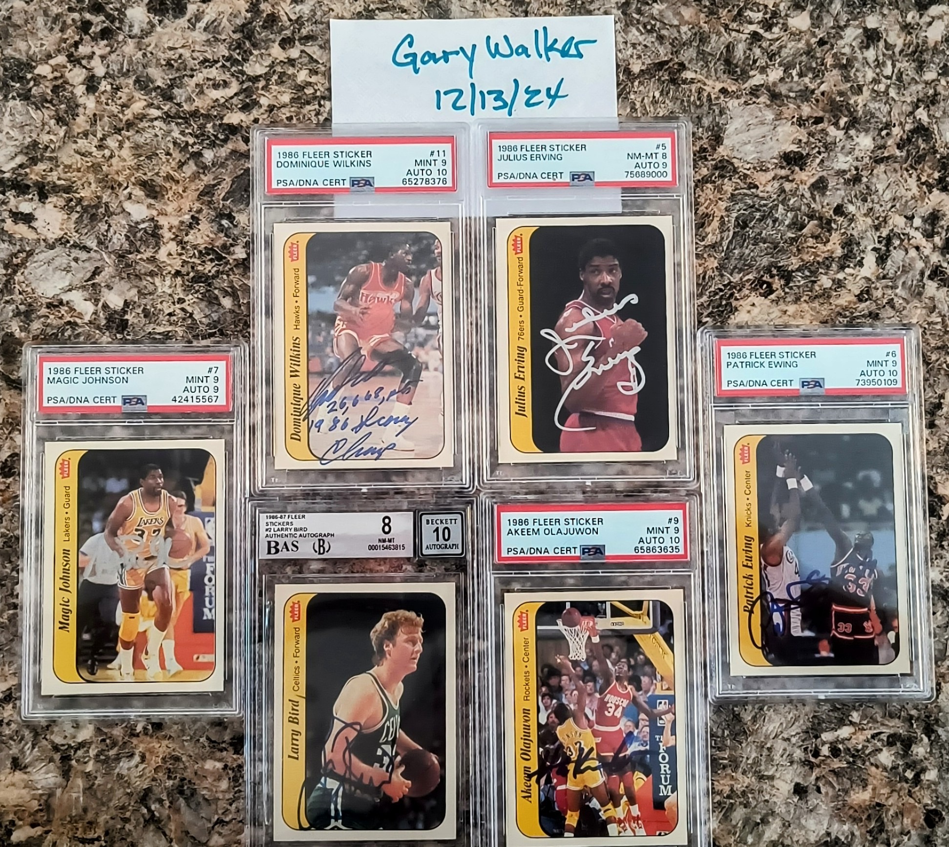 1986 FLEER STICKERS Graded AUTOS FOR SALE 