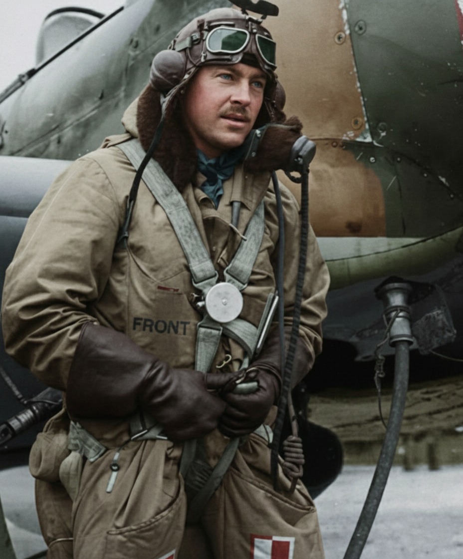 Stanley Mike Kolendorski beside his Hawker Hurricane Z3186 early