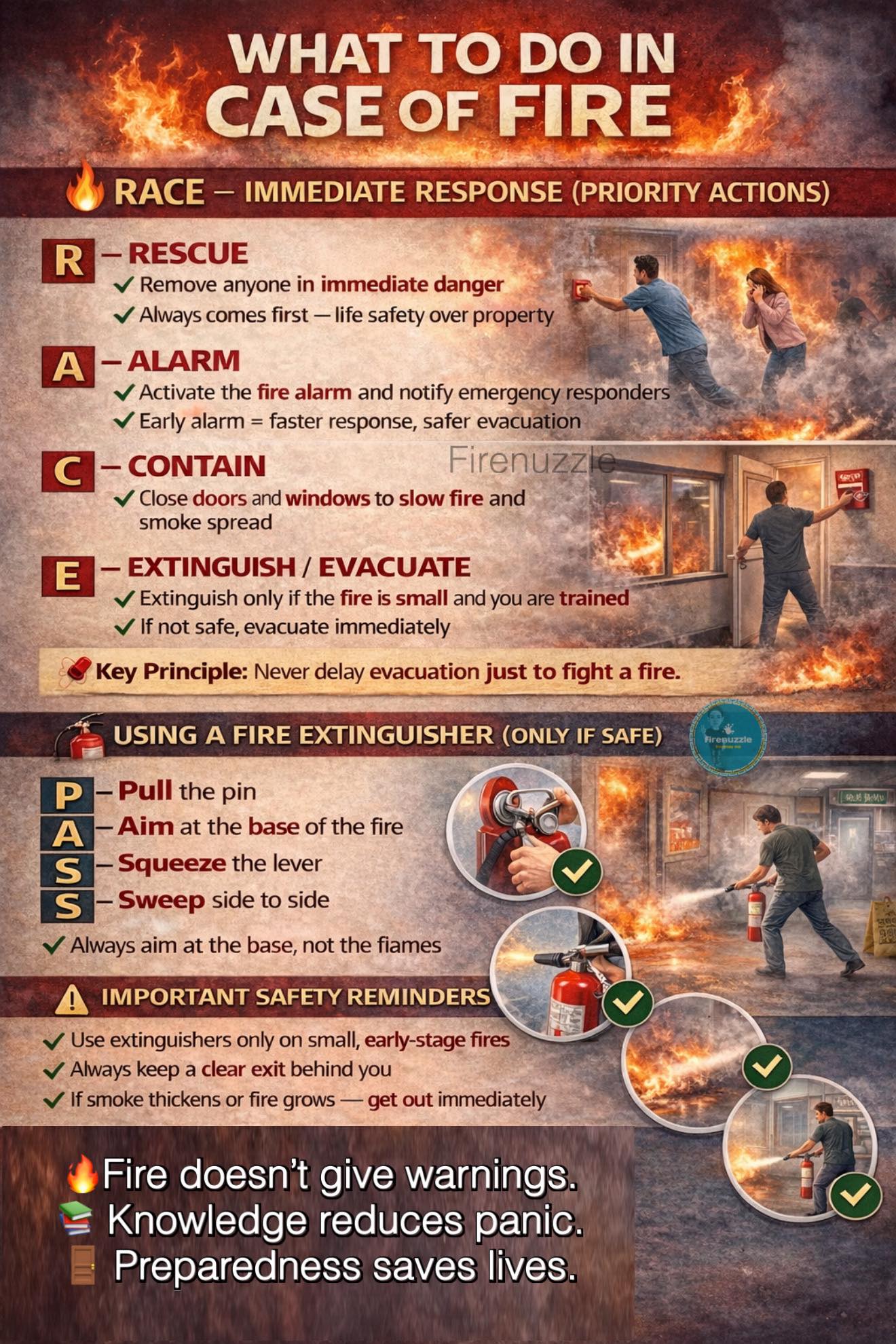 firenuzzle - 🔥 WHAT TO DO IN CASE OF FIRE 🔥 Fire emergencies are ...