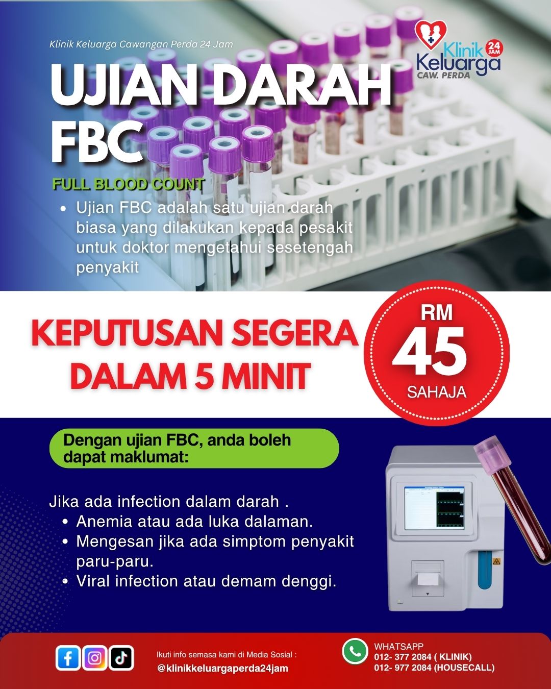 Klinik - Ujian Darah FBC (Full Blood Count) Mesin FBC ini boleh ...