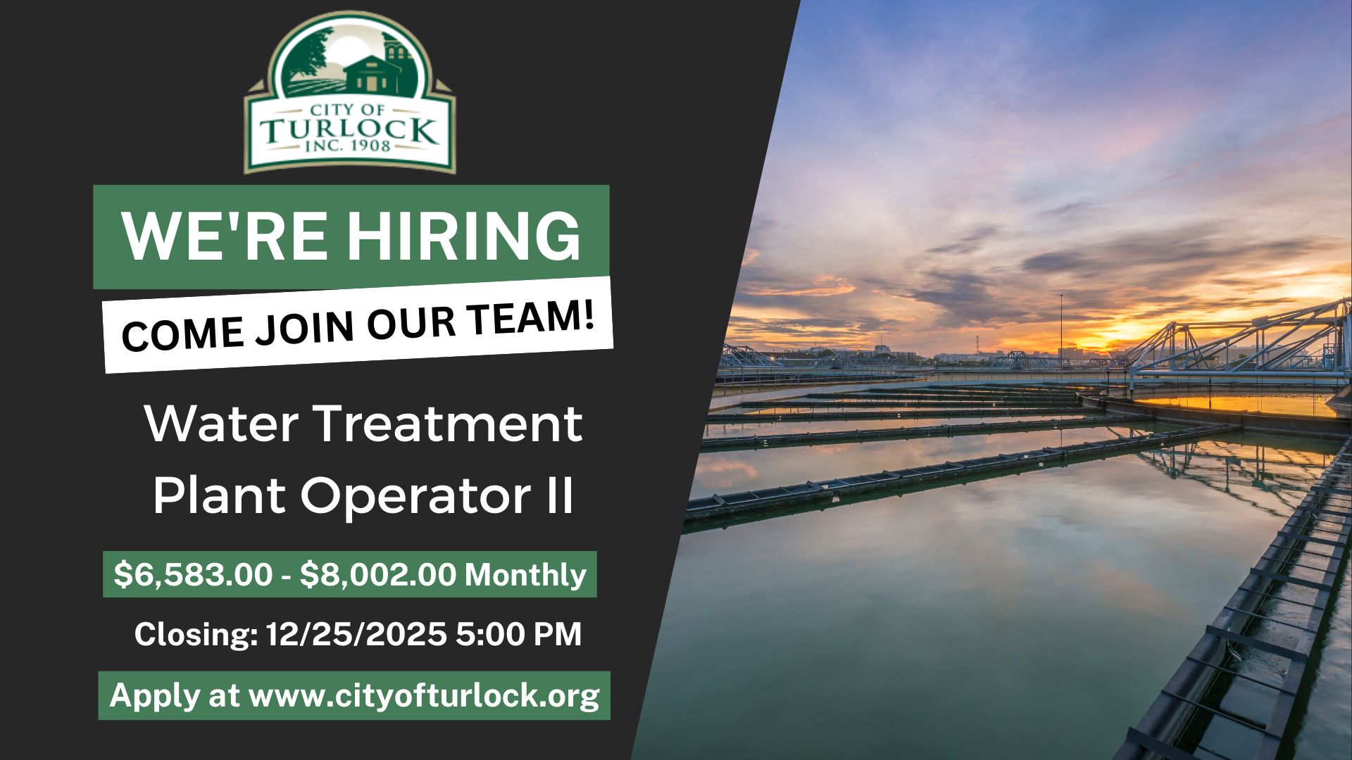 City - The City of Turlock is now accepting applications for Water ...