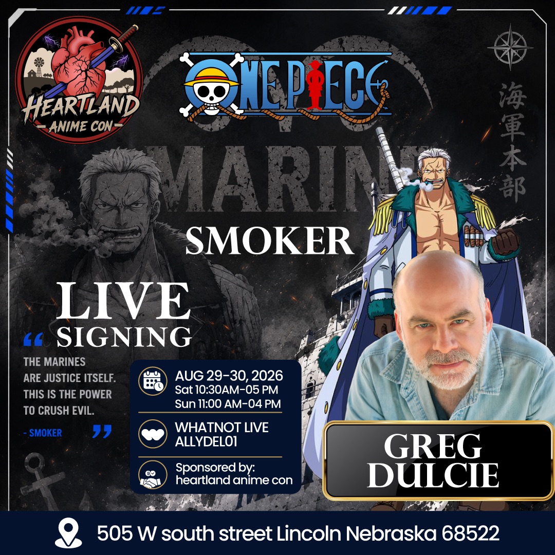 In-Person Event With Greg Dulcie from One Piece!