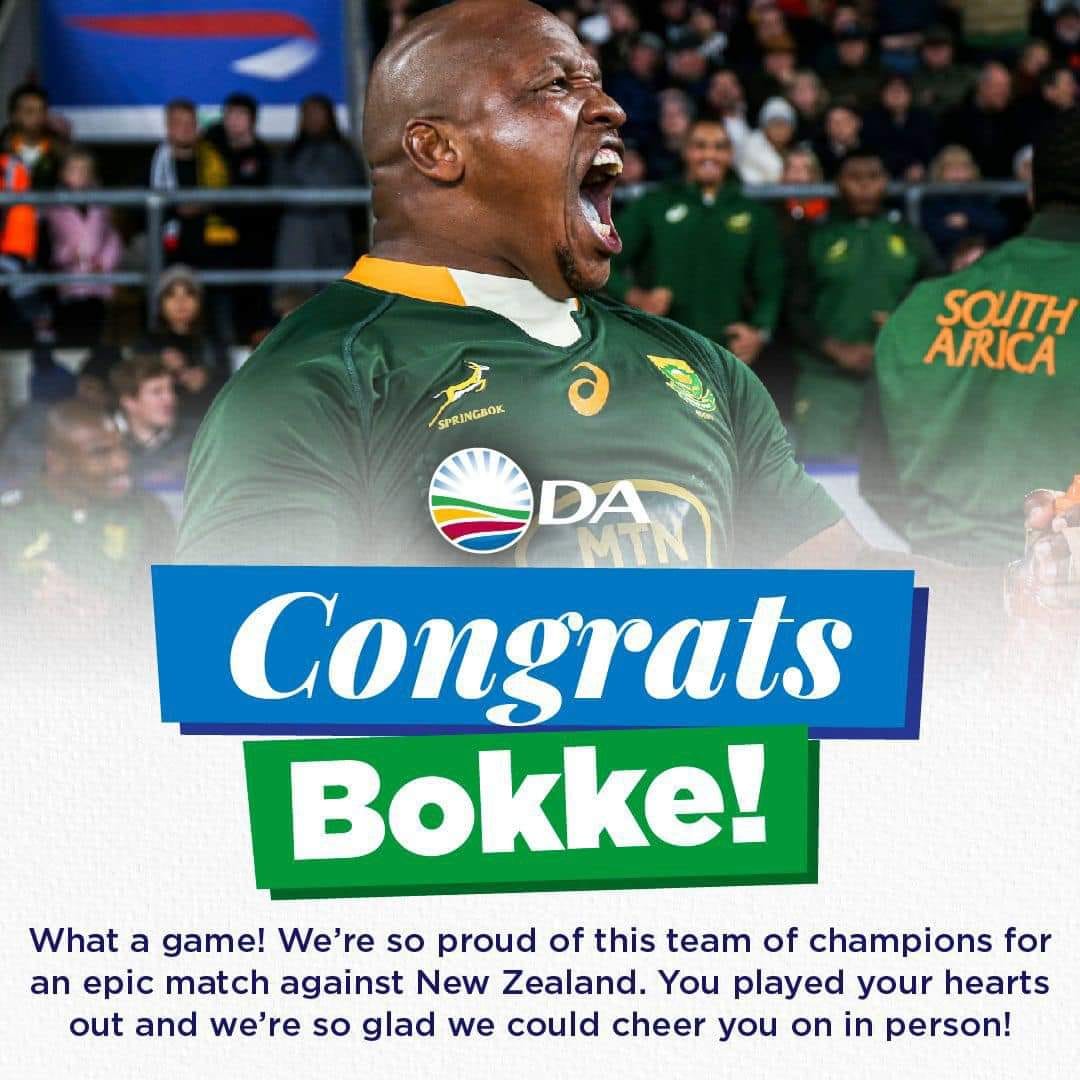 🏆 Well played Bokke! You... - Democratic Alliance Gauteng