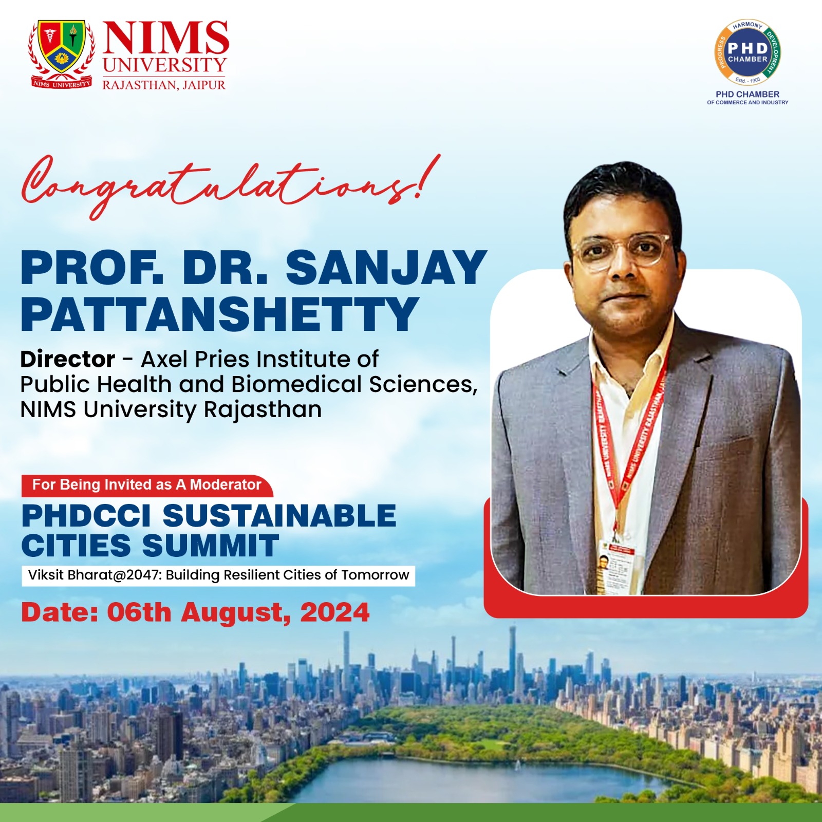 NIMS - We are pleased to announce that Prof. (Dr.) Sanjay Pattanshetty ...