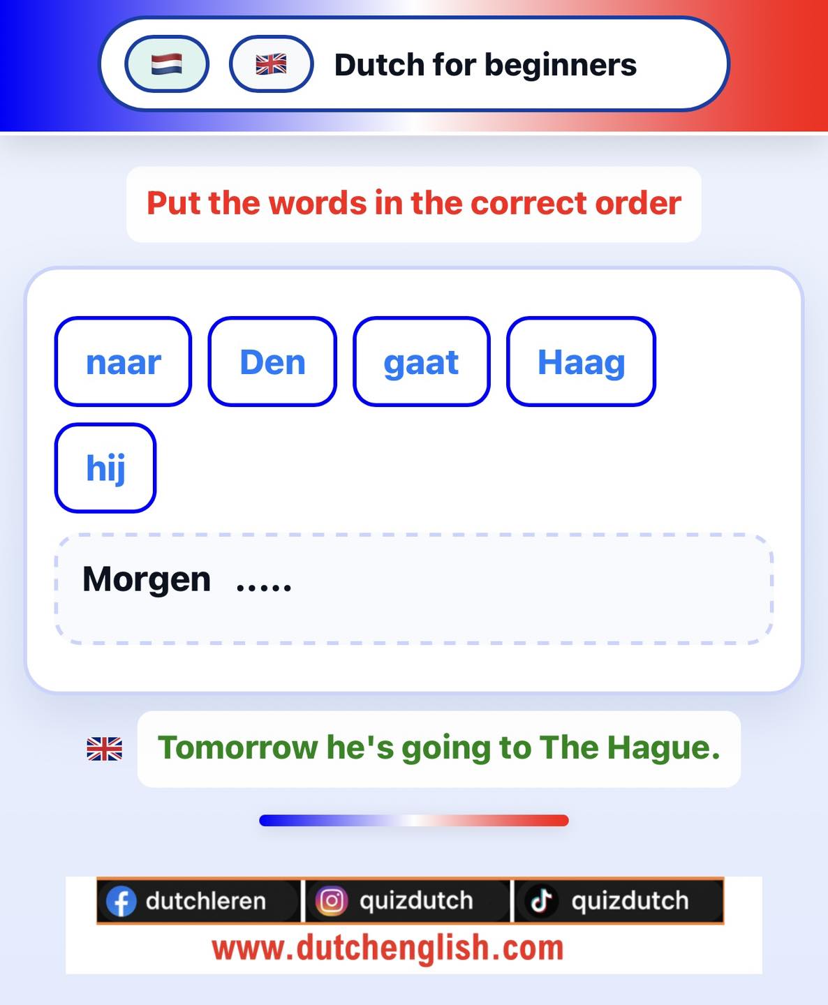 Dutch sentences for beginners... - Nederlands leren | Facebook
