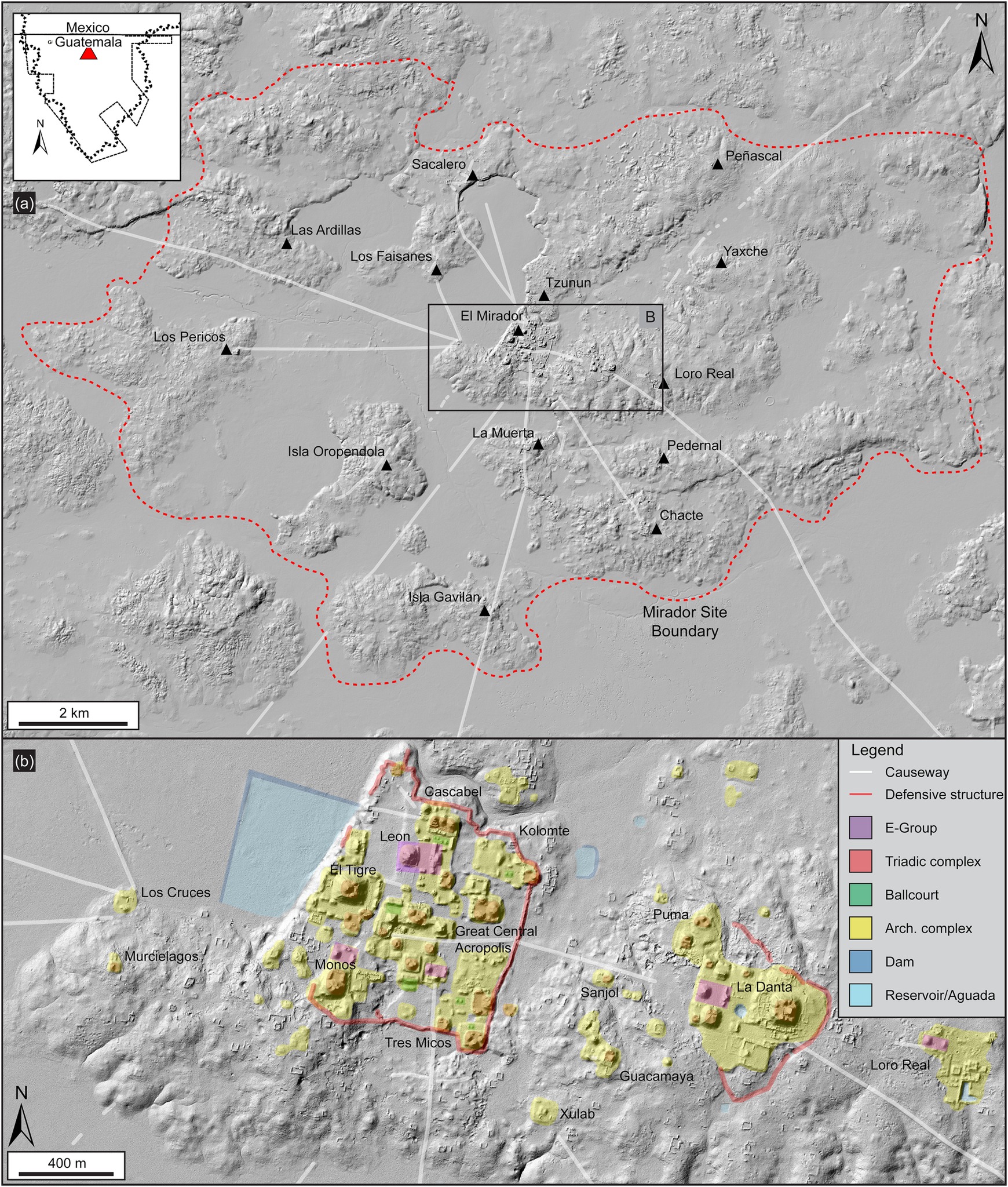 Aerial - LiDAR scan and map of the Maya city of El Mirador, Guatemala ...