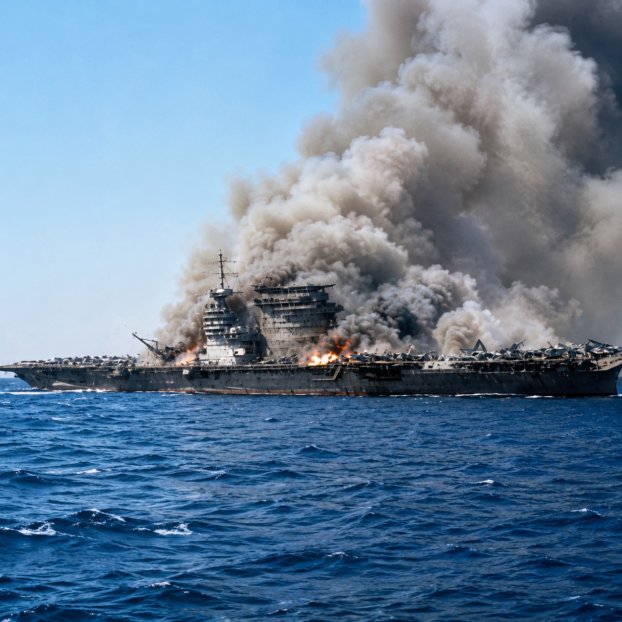USS Lexington (CV 16) pictured underway recovering aircraft on