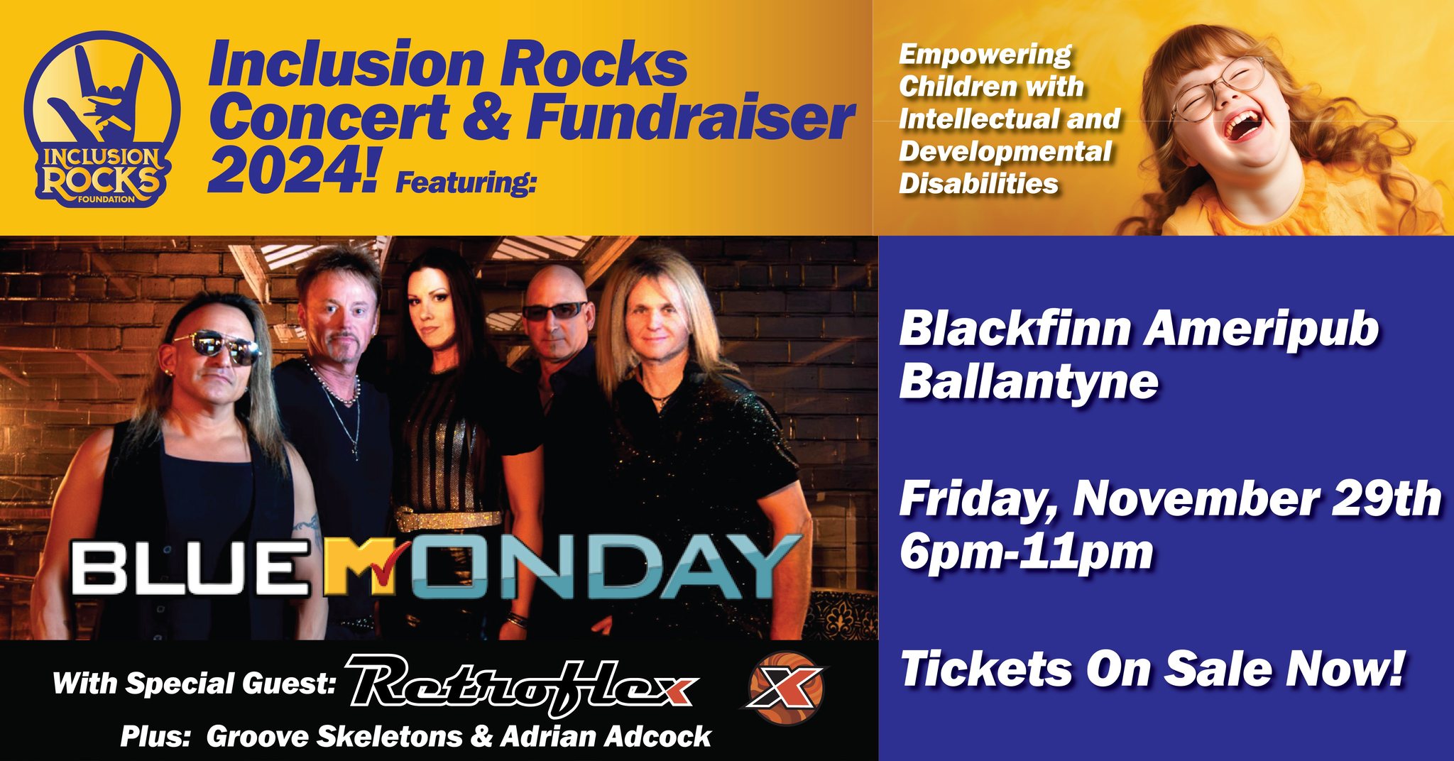 Inclusion Rocks Fundraiser 2024 featuring Blue Monday with special ...